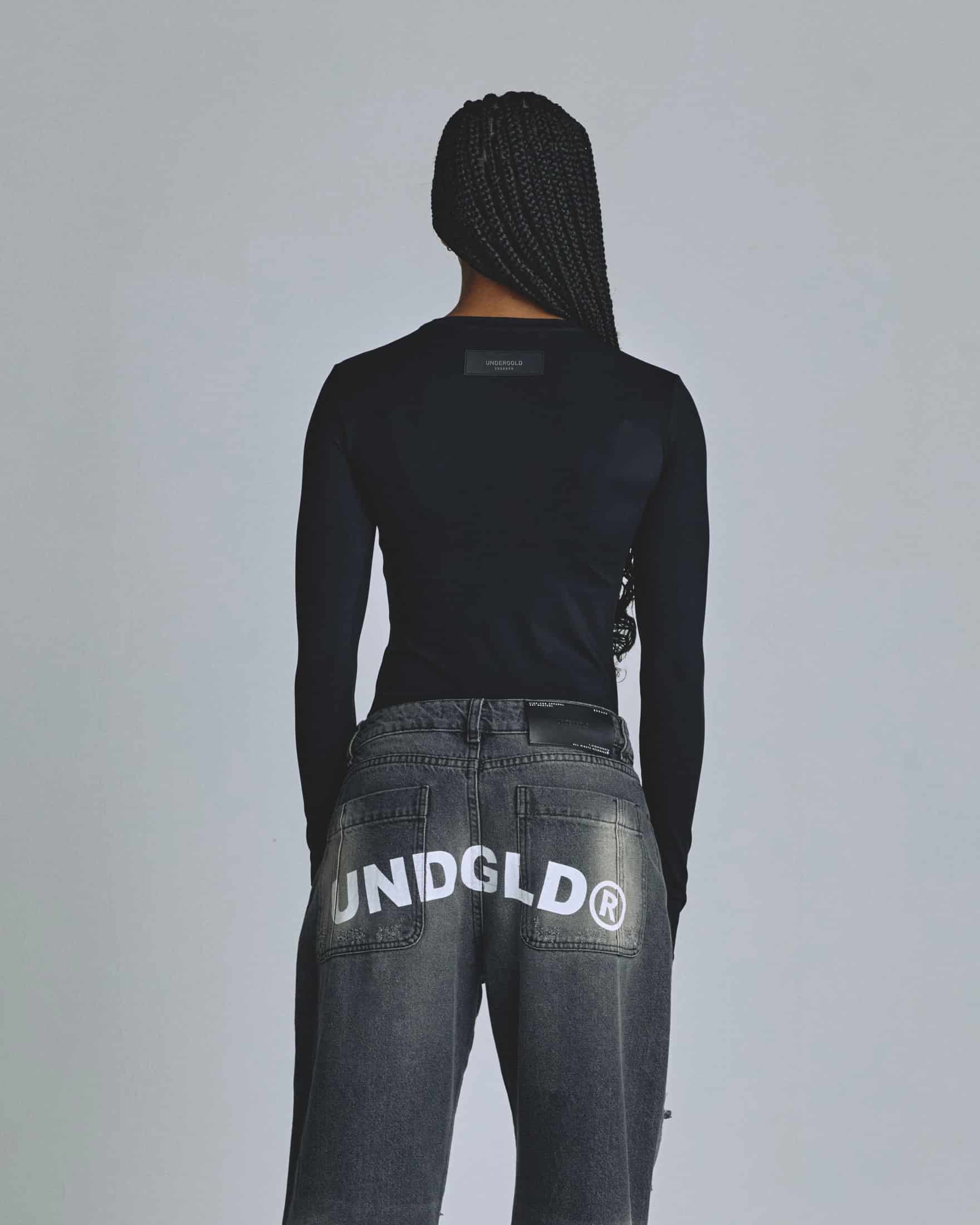 W Basics Undergold Studio Ultra Slim Long Sleeve Tee Black - miniatura 7