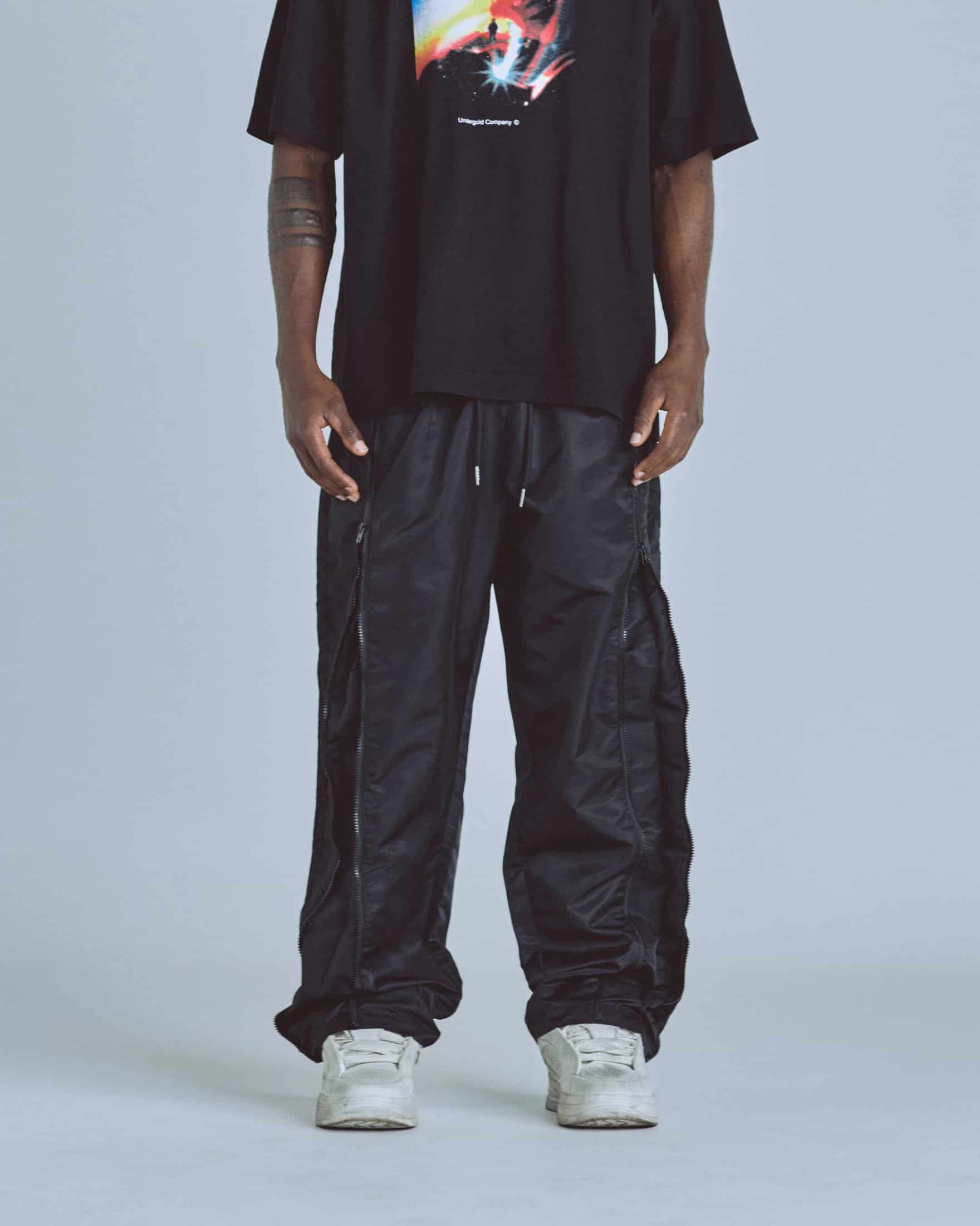 Basics Panelled Zip Up Cargo Pants Black - miniatura 2