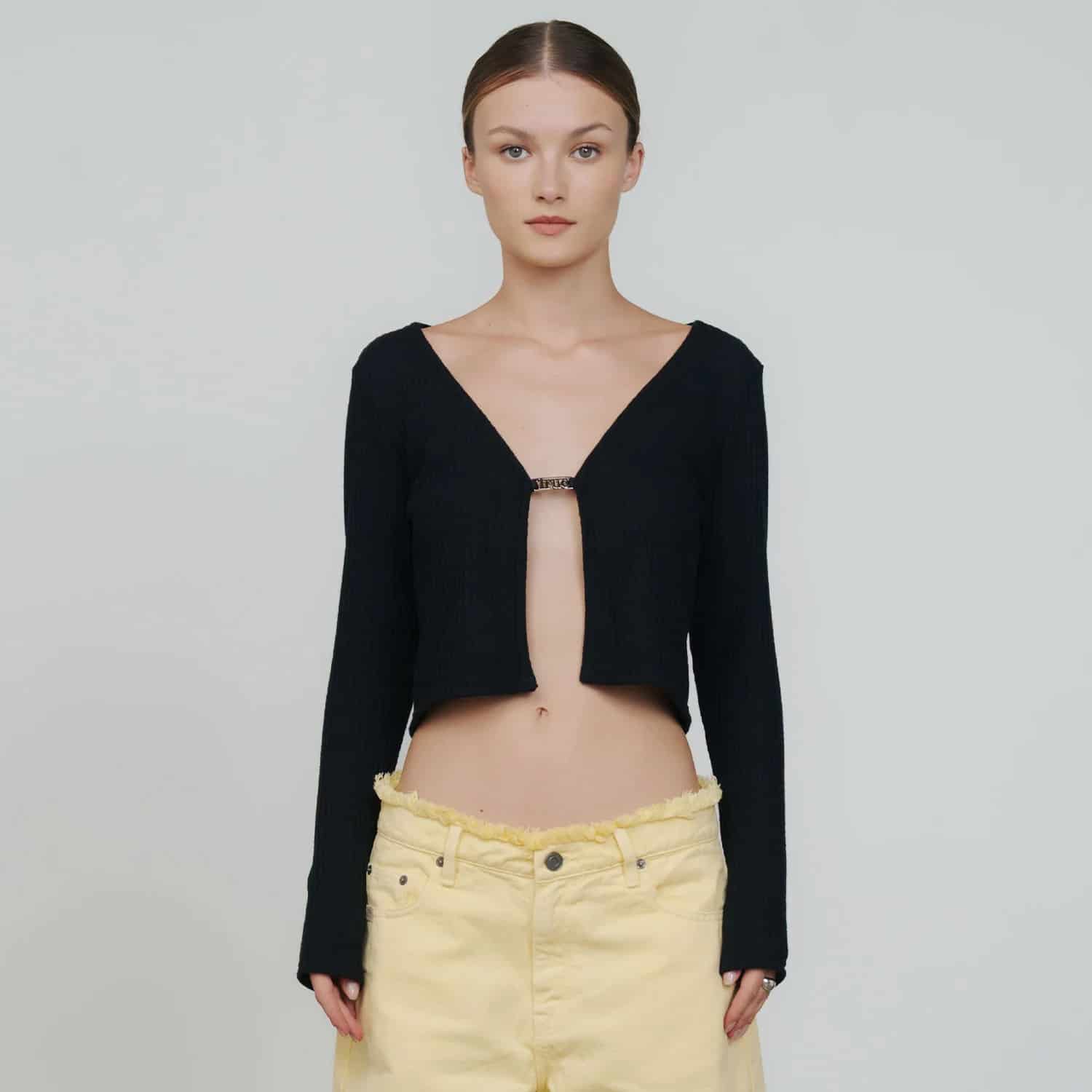 Knit LS Tee - Black - miniatura 7