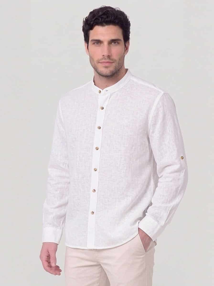 Camisa manga larga en cuello mao neru para hombre Jon Sonen 020225012 - miniatura 1