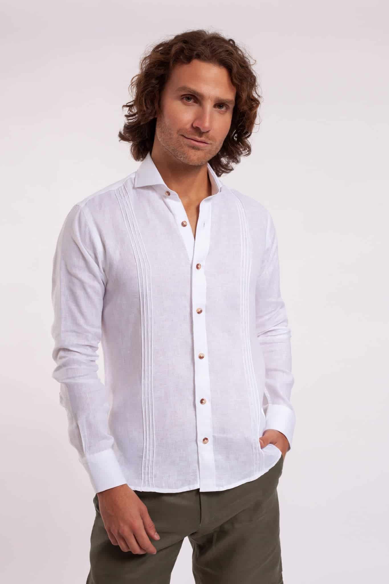 Guayabera 100% Lino Cuello Francés - miniatura 2