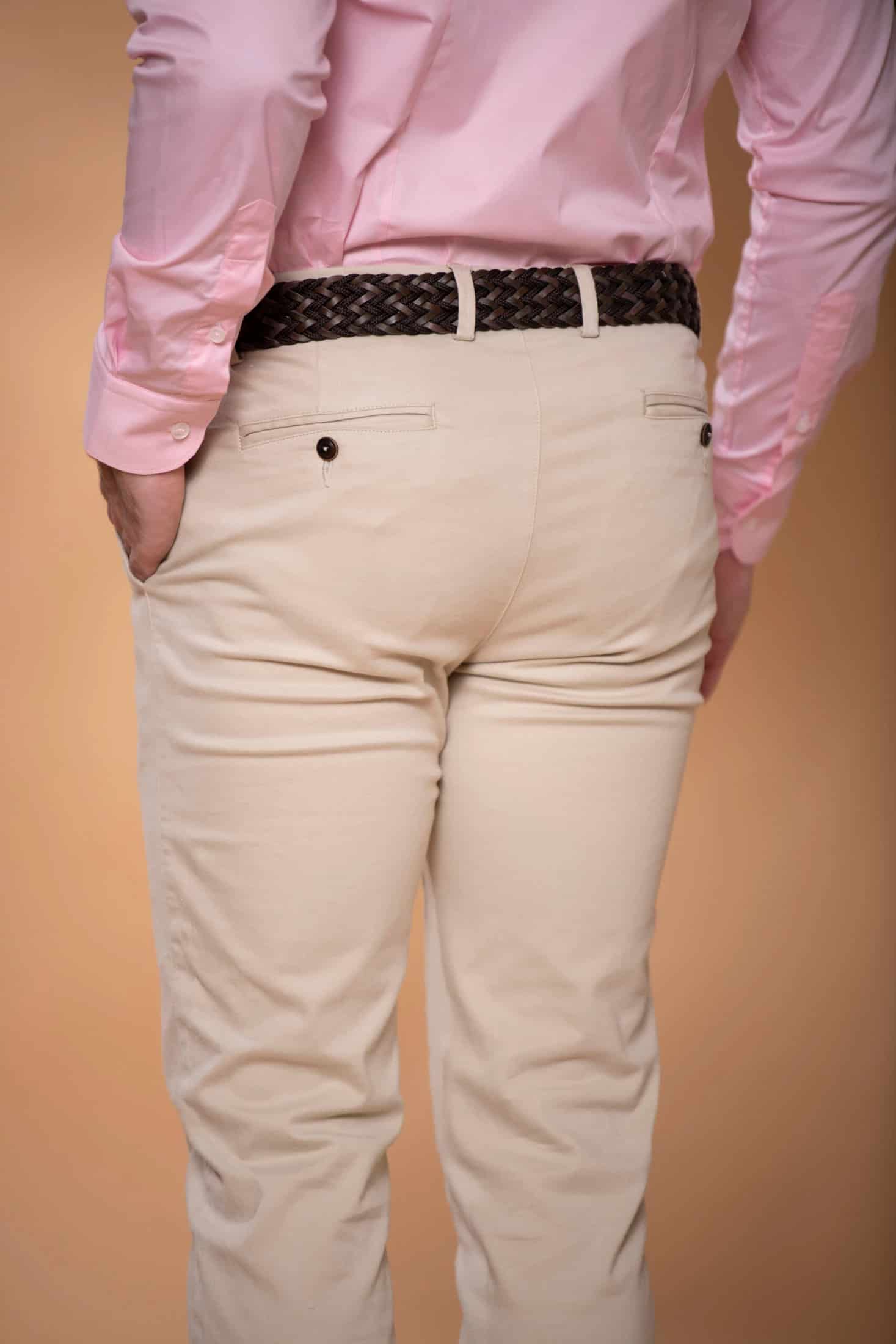 Pantalón Slim Fit Mezcla Algodón Habano - miniatura 4