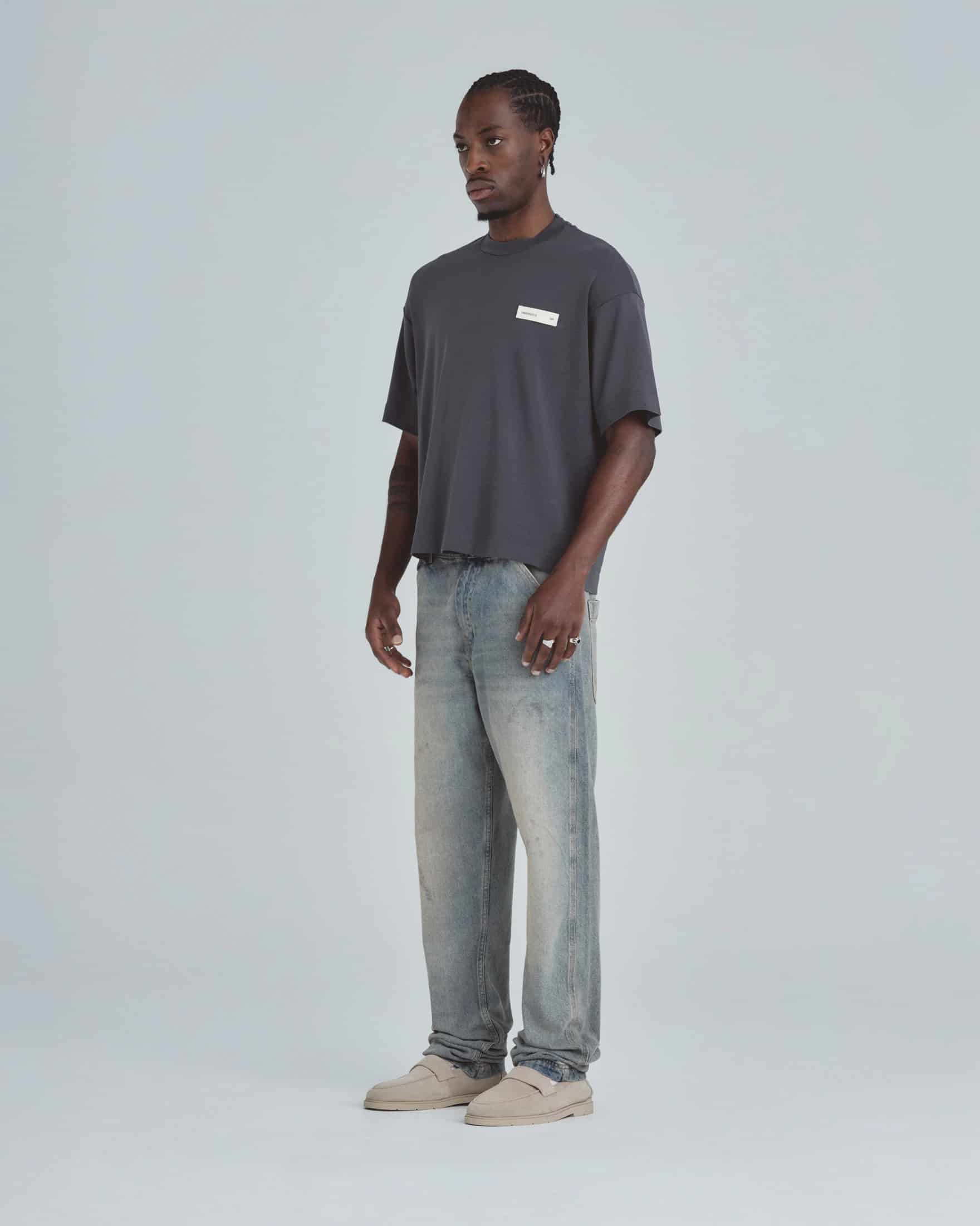 Line Basic Label Boxy Fit Tshirt Vintage Gray - miniatura 5