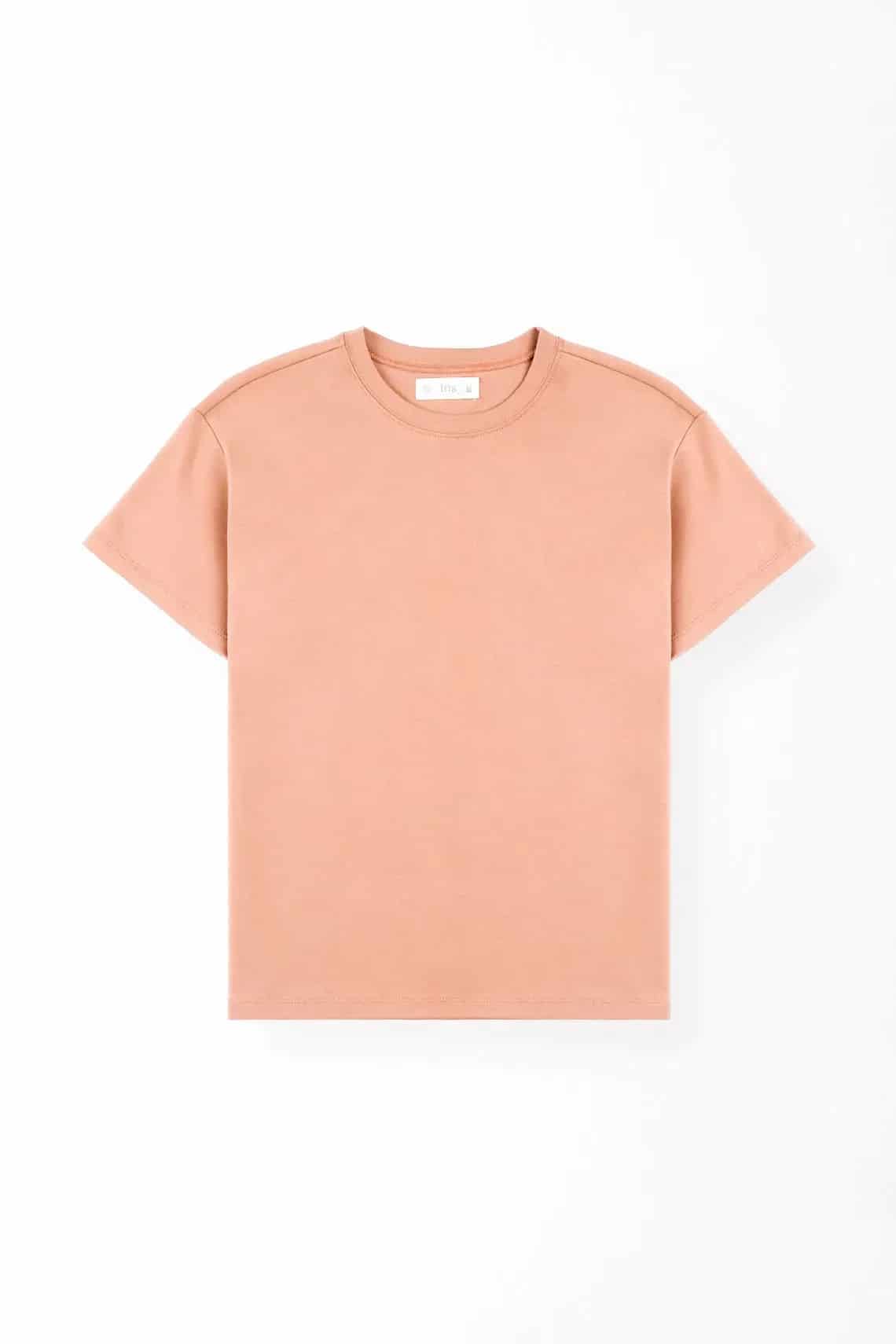 Camiseta relaxed fit manga corta en terracota para mujer - miniatura 2