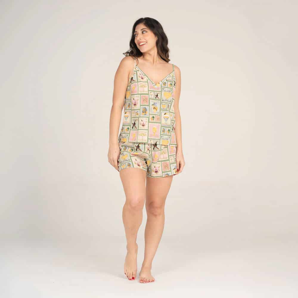 Conjunto de Pijama Short Estampilla. - miniatura 1
