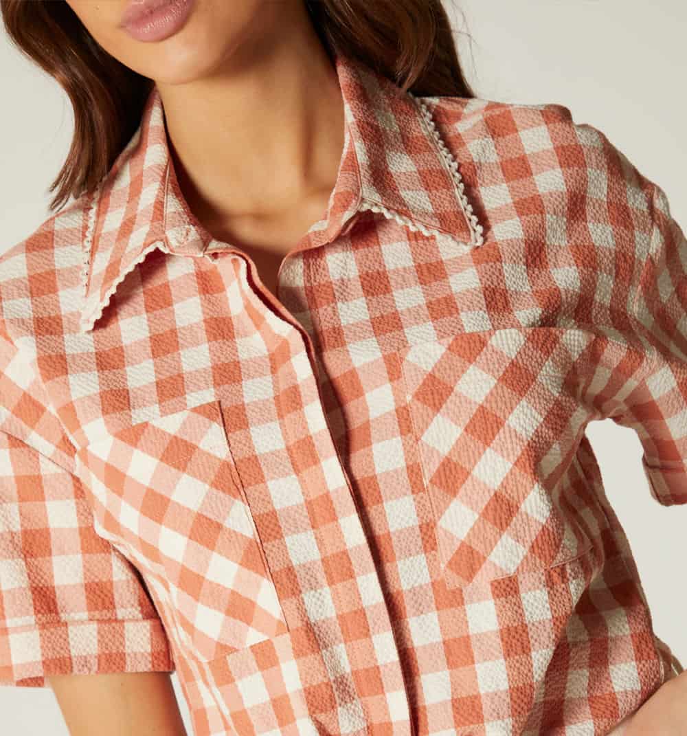 Blusa manga corta con nudo - miniatura 3
