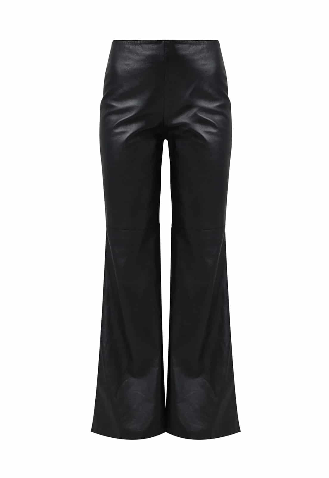 SEMI-FLARE LEATHER TROUSERS - miniatura 1