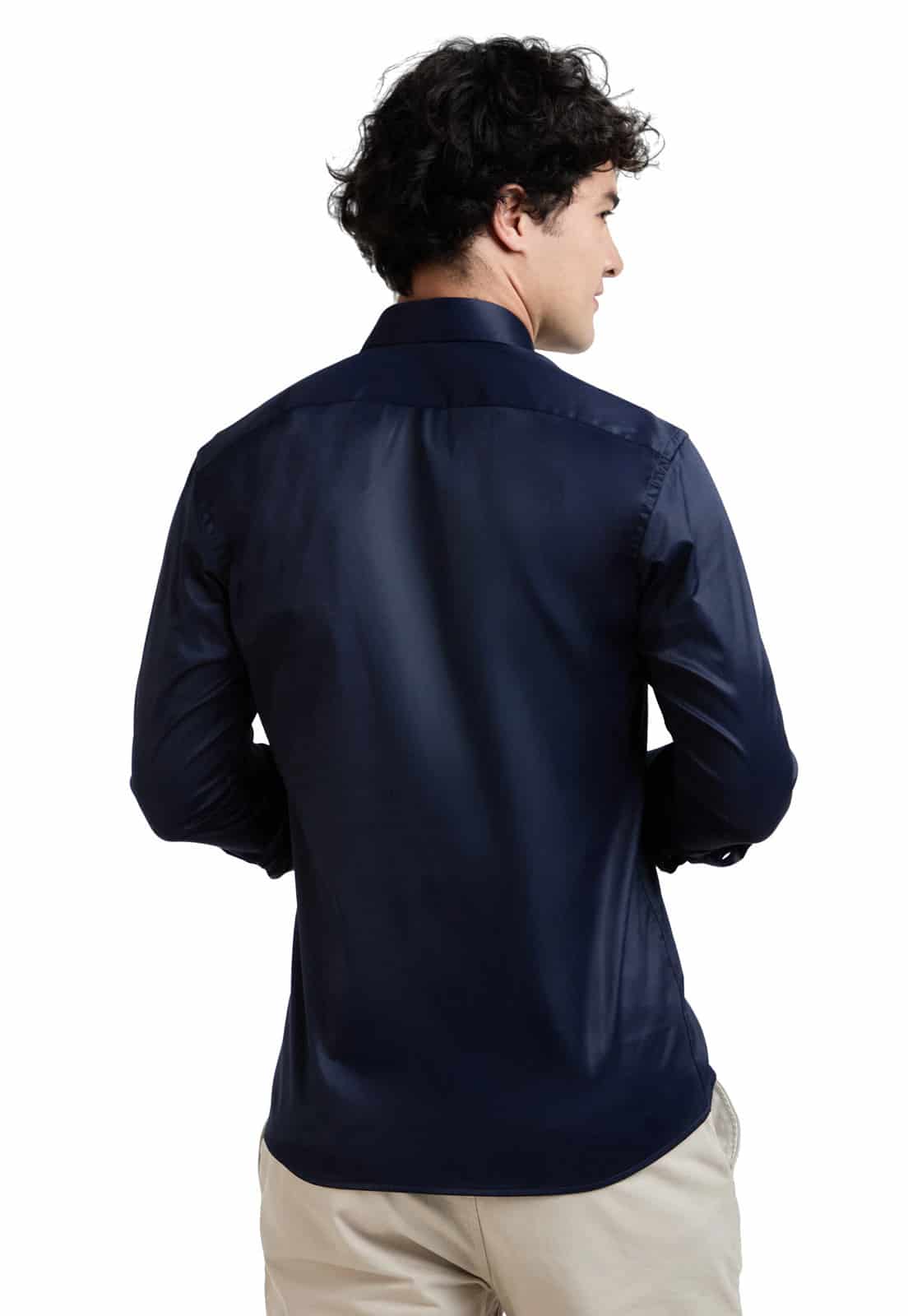 Camisa azul oscura con contraste interno - miniatura 2