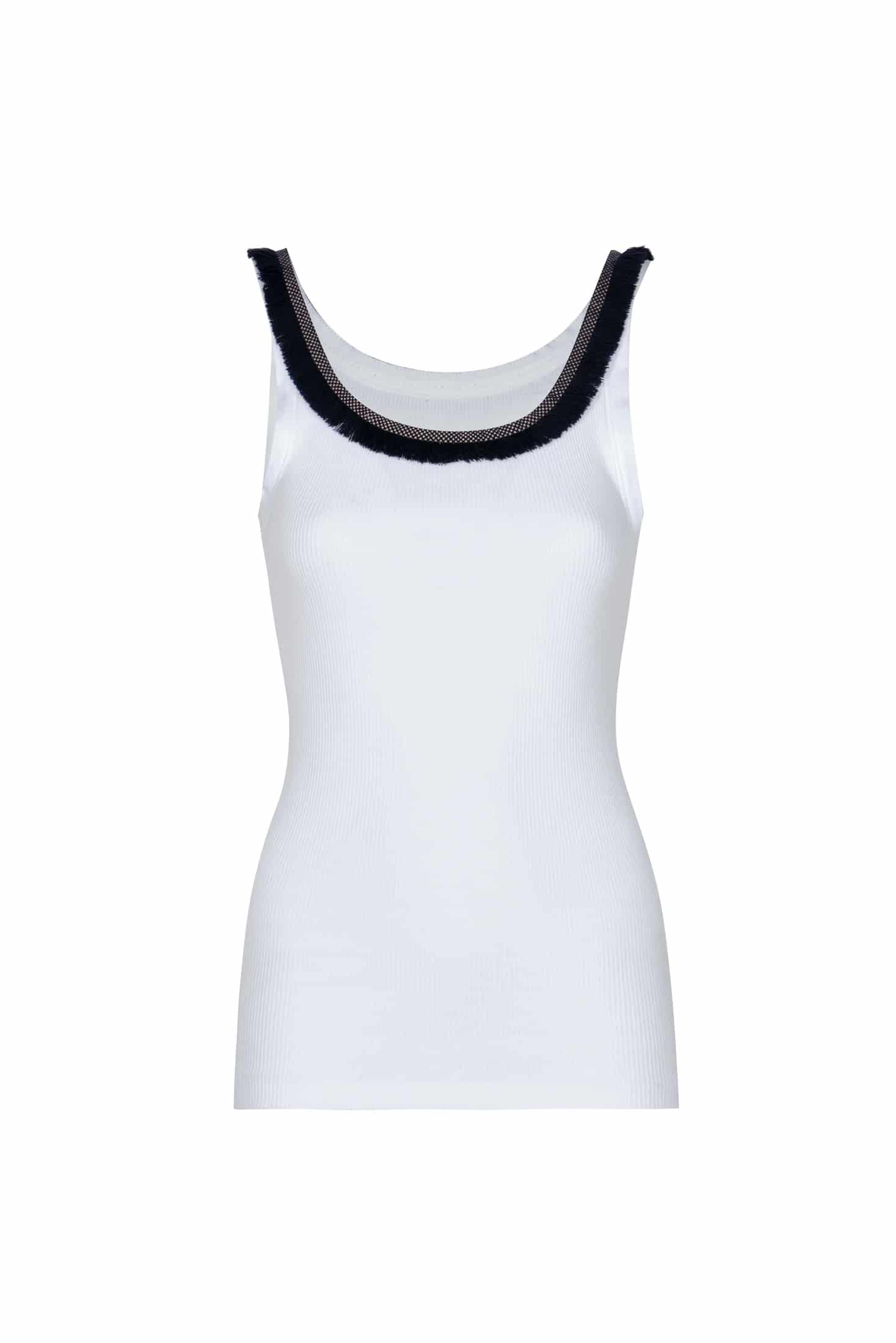 Coco Hand Embroidered Tank Top / White - miniatura 1