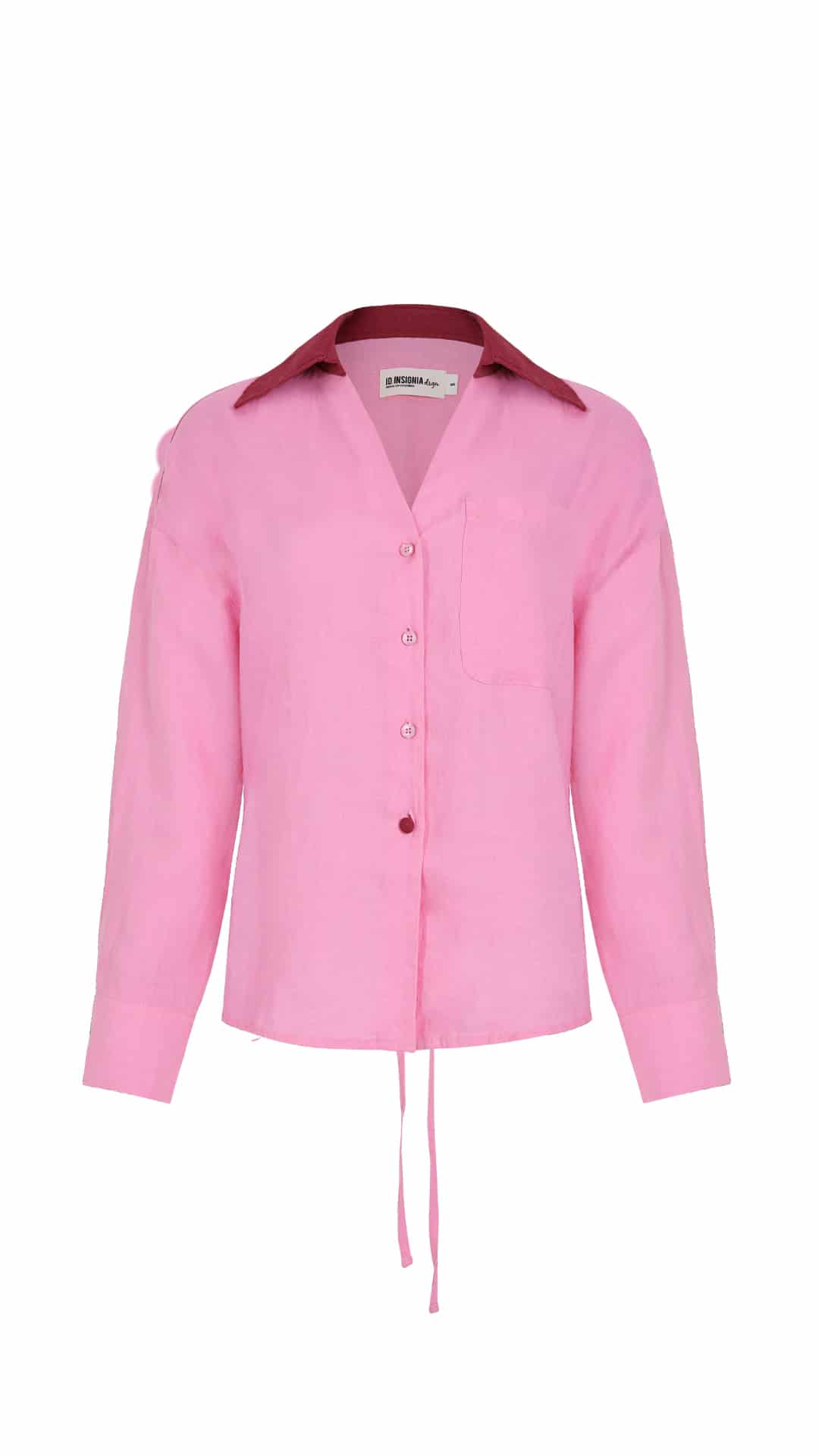 Camisa Aura de lino | Rosado / Vino - miniatura 2