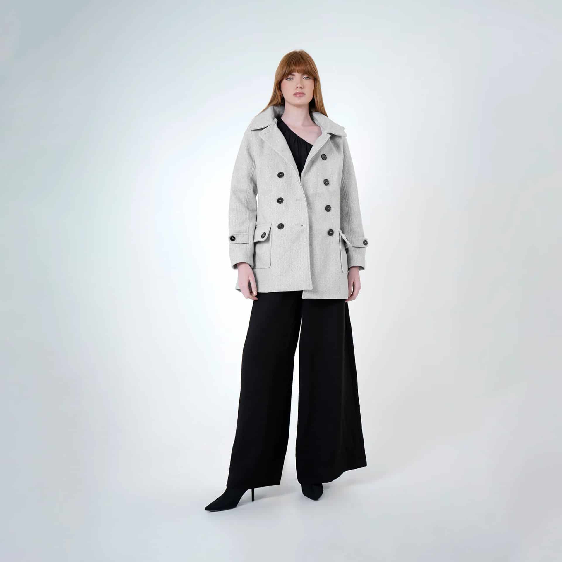 Chaqueta abrigo trench cruzado cuello solapa con capucha - miniatura 16