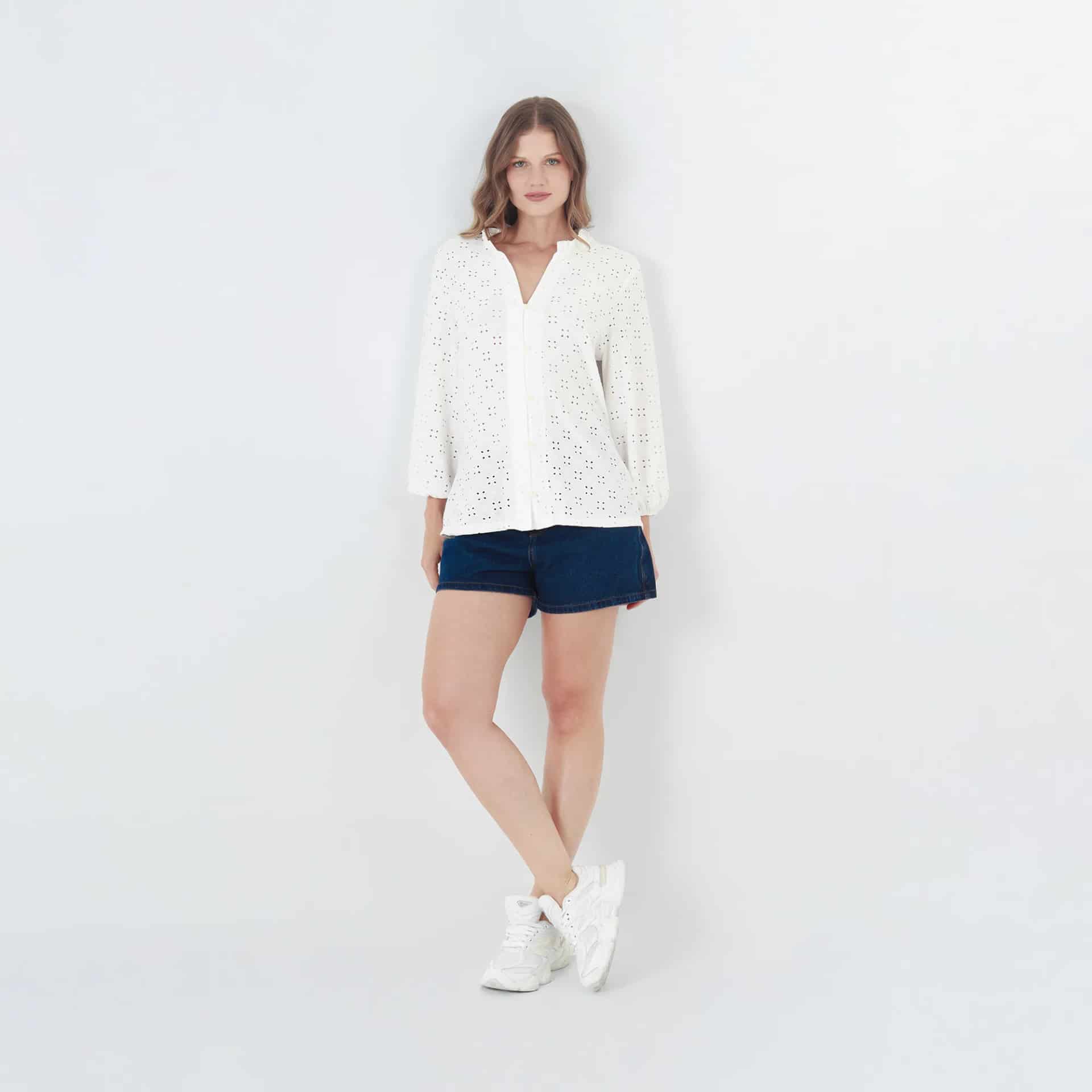 Blusa Cuello En V Manga Larga - miniatura 5