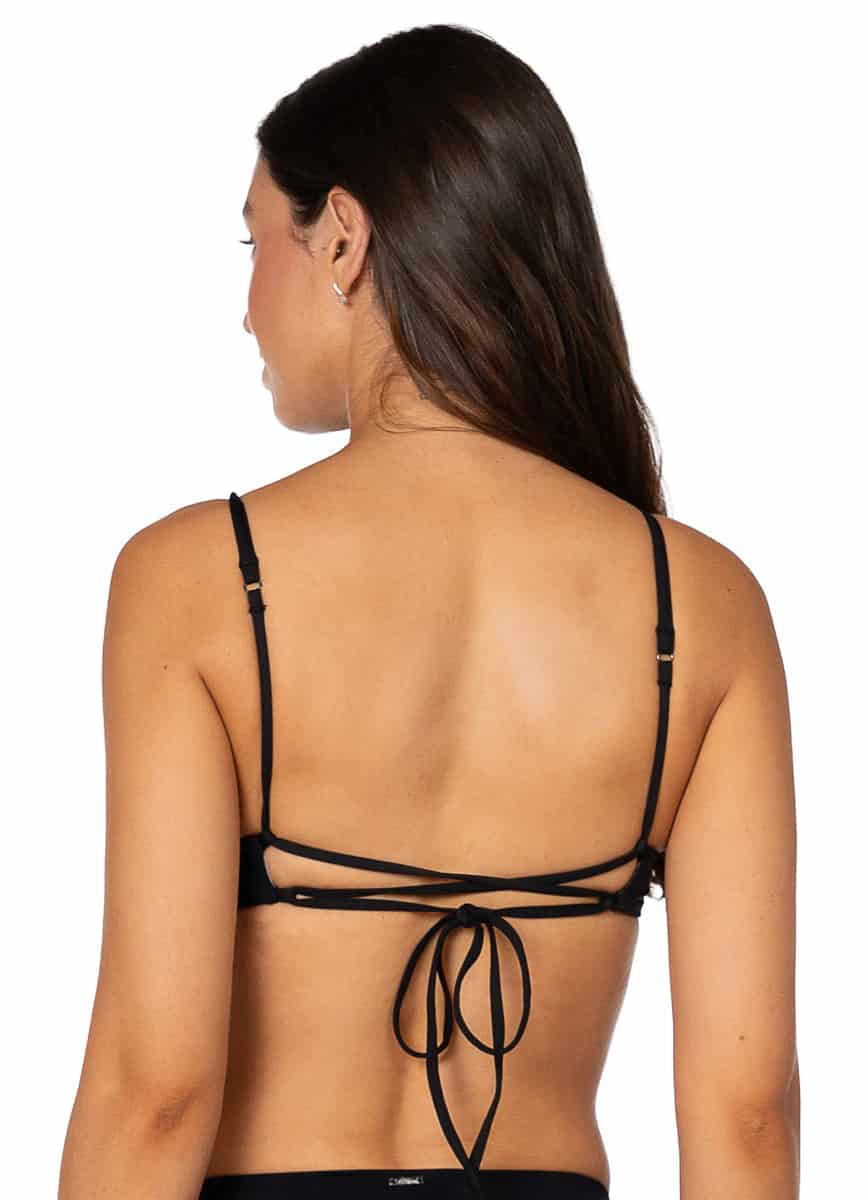 Maaji Jade Black Parade Long Line Triangle Bikini Top - miniatura 4