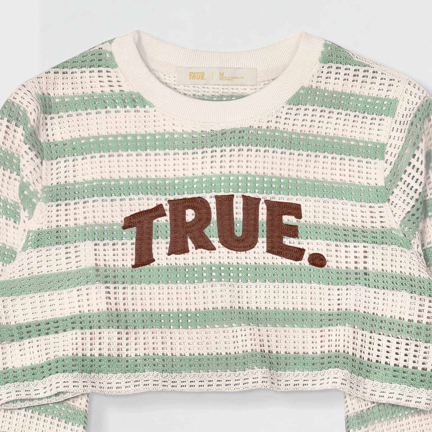 Texture Wide Sleeve Crop Top - Cream - miniatura 6
