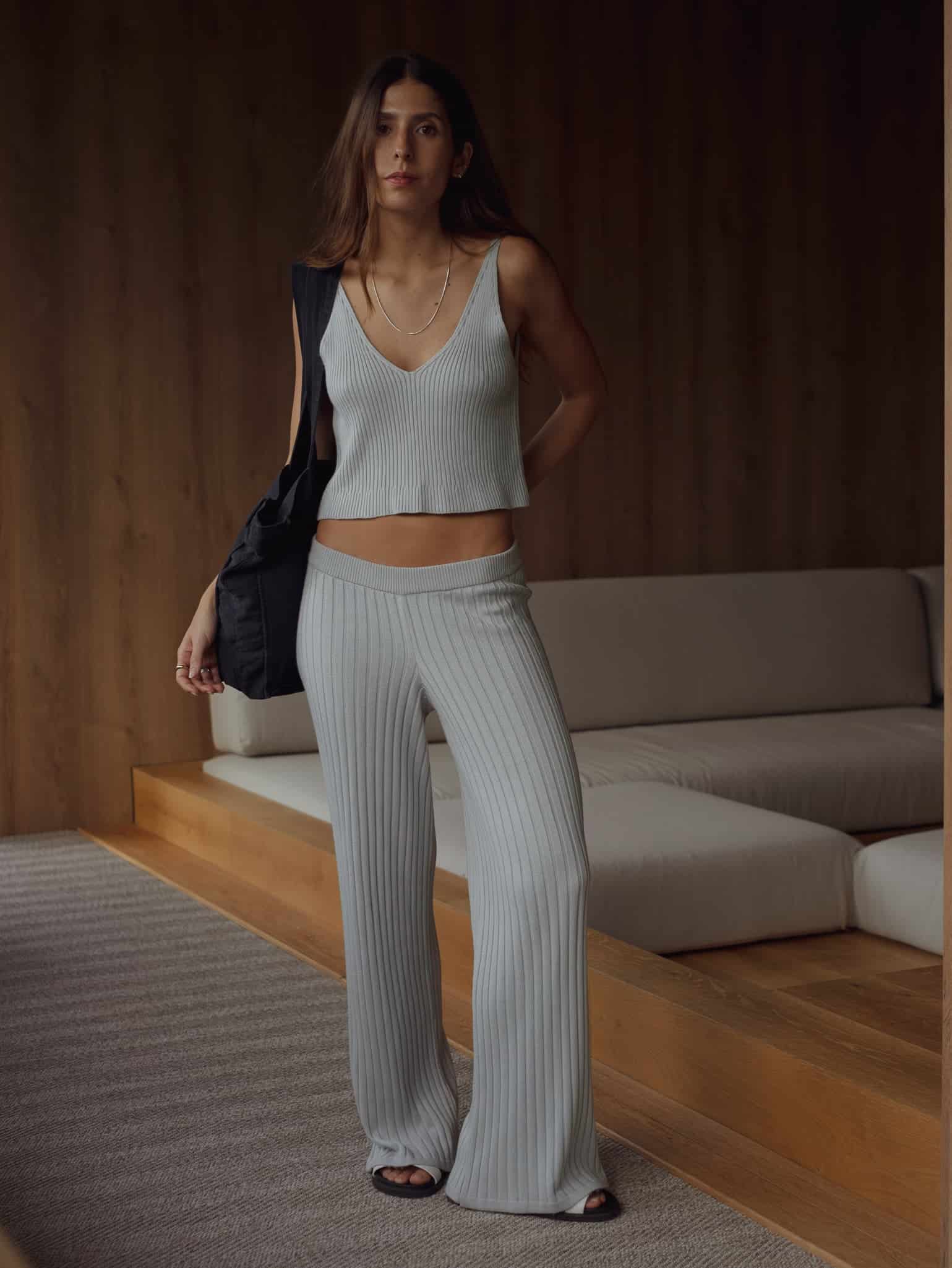 BASIC KNIT TANK TOP - LIGHT GRAY - miniatura 2