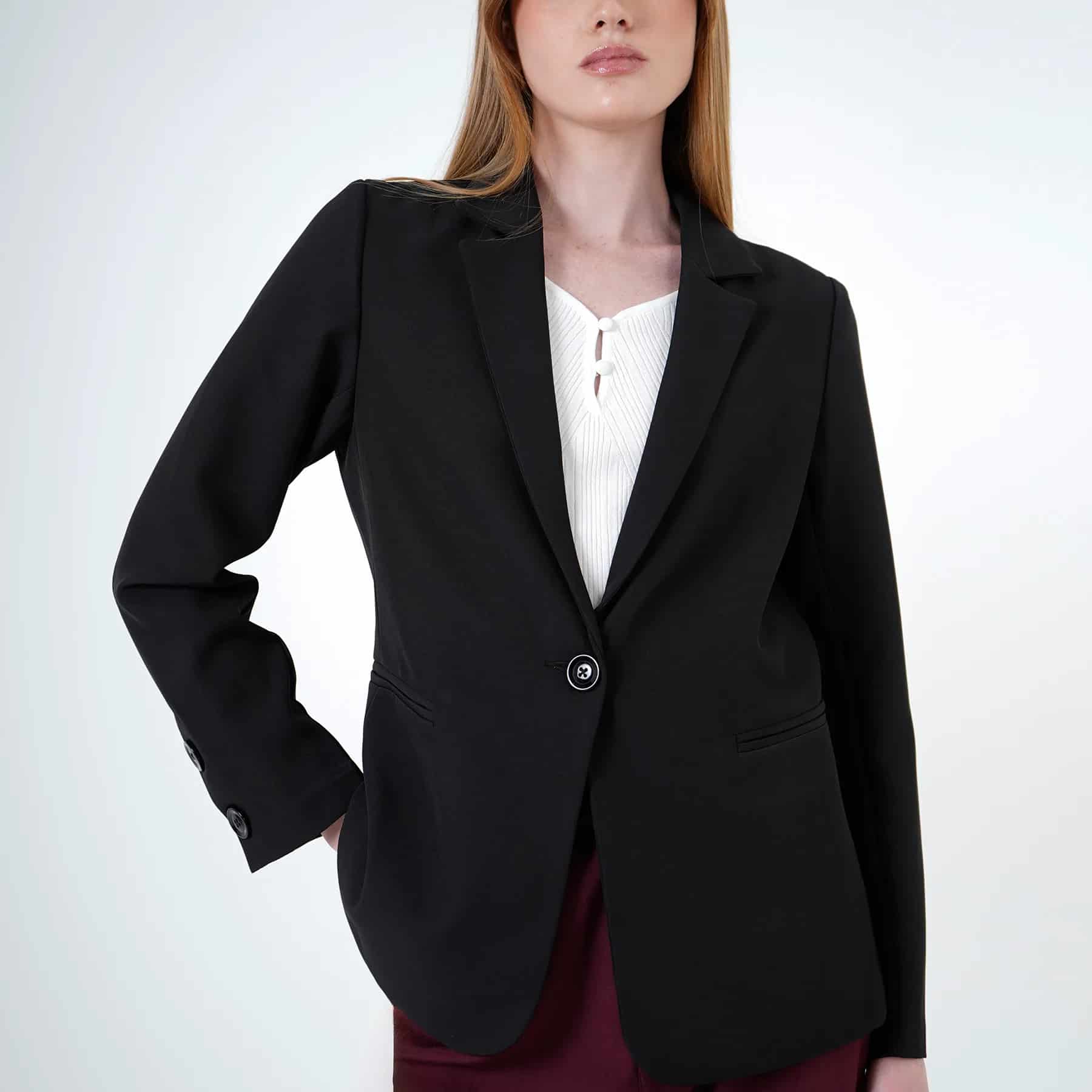 Chaqueta blazer básico con solapa y botones - miniatura 27