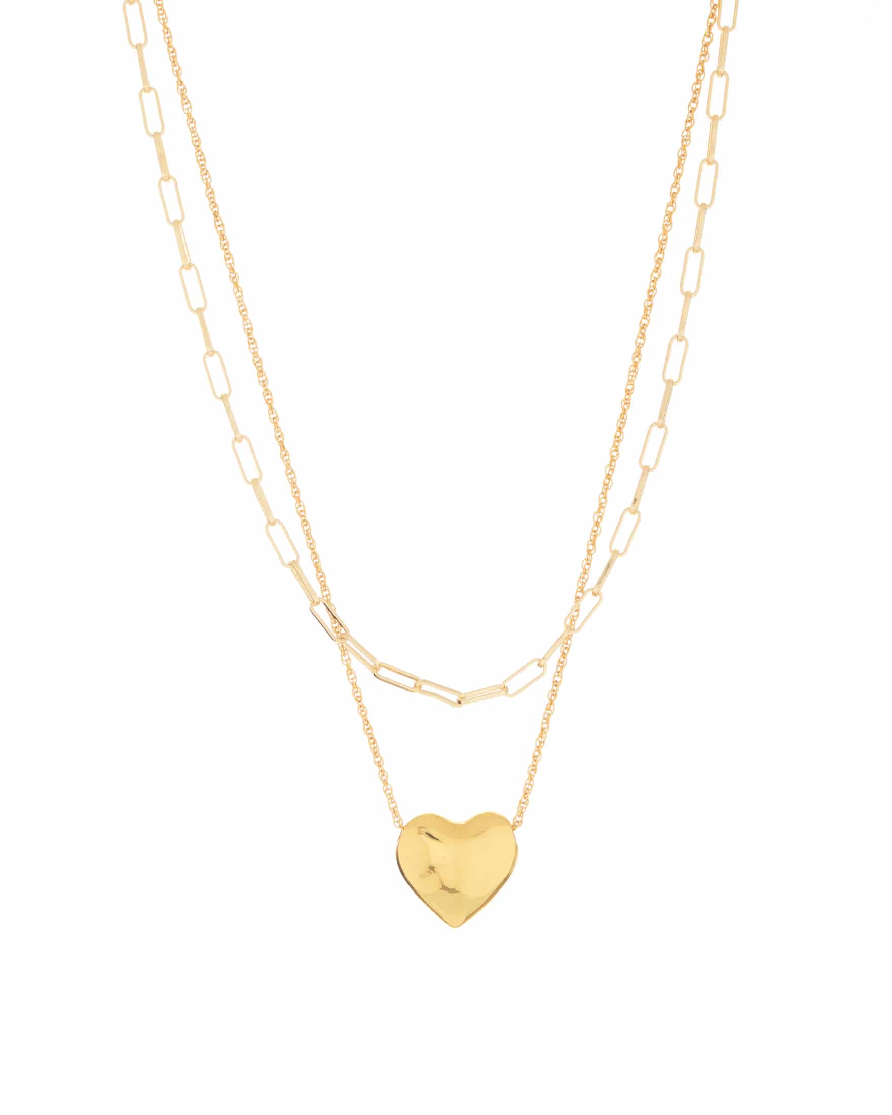 Set Collar Cadena + Aretes Corazón Liso - miniatura 2