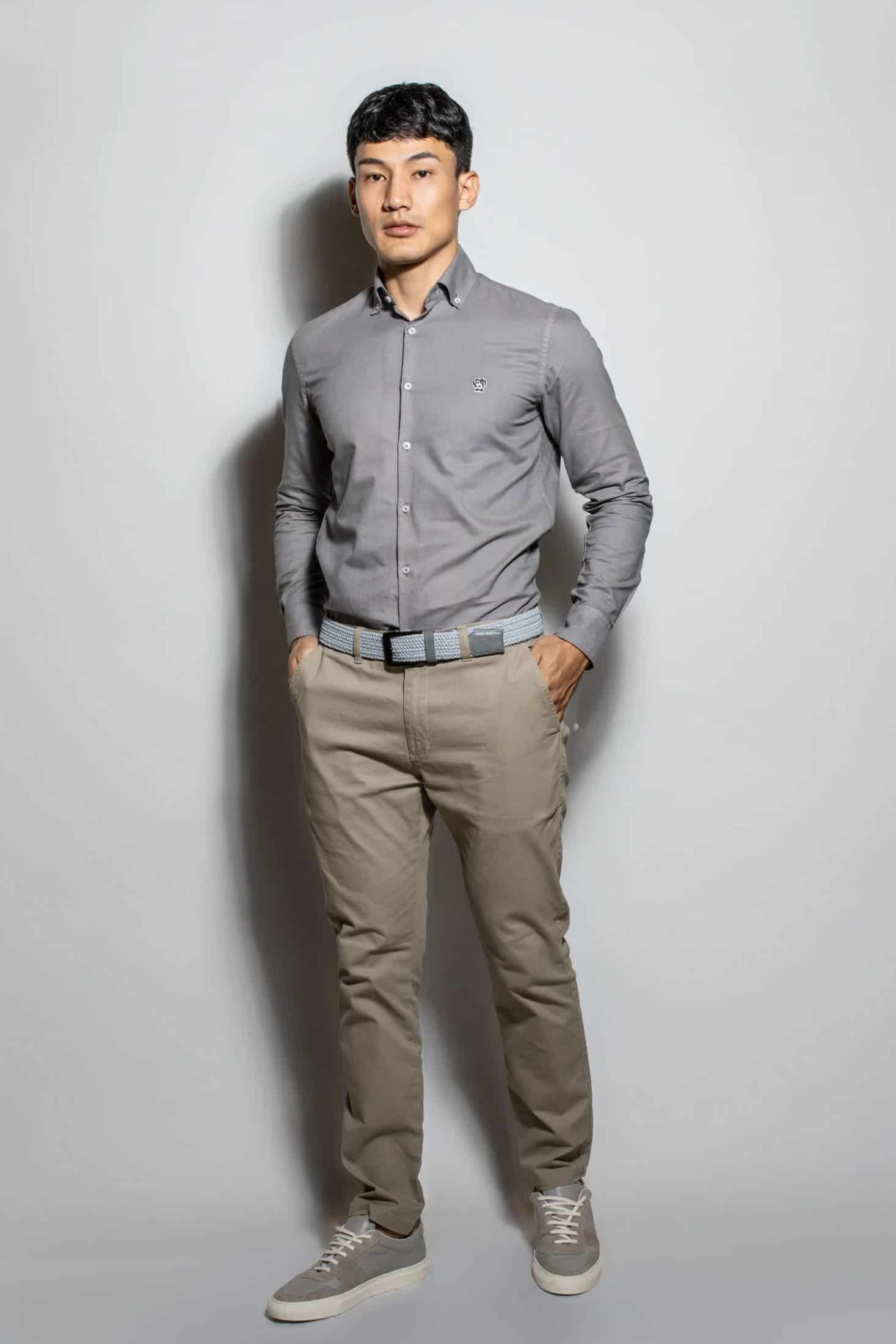 Camisa Antimanchas Oxford Gris - Talla Slim - miniatura 7