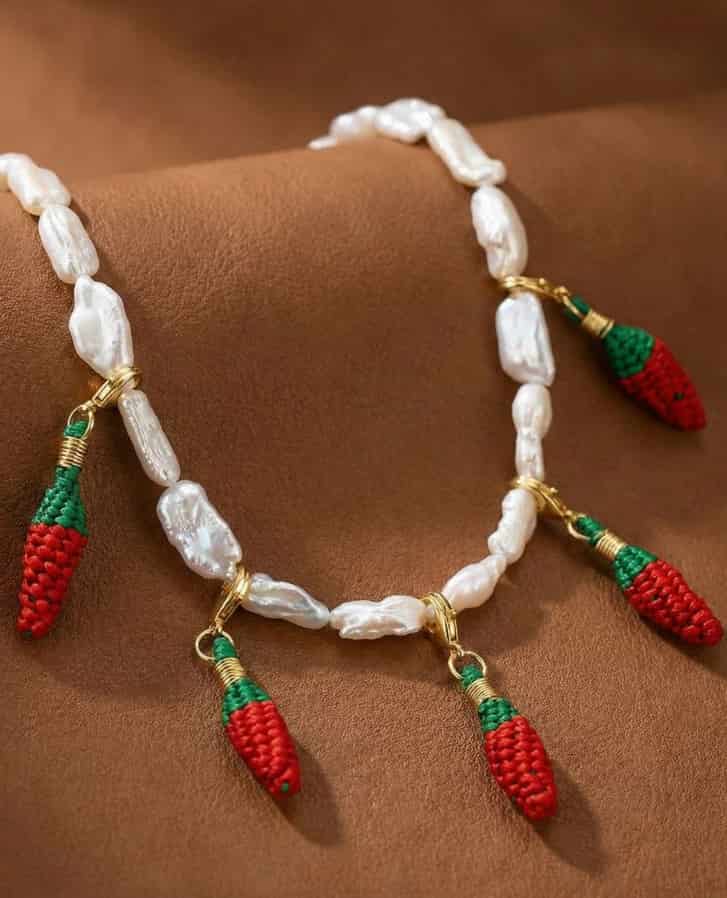 Spicy Chilli Pearl Necklace + Removable Charms - miniatura 2