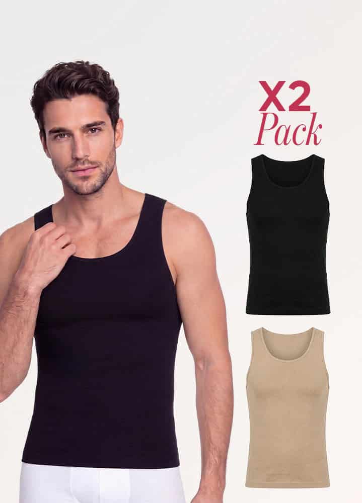 Camiseta Moldeadora Hombre: Abdomen y Espalda | Salome 9001 2 Pack | Ant SEM-123 - miniatura 3