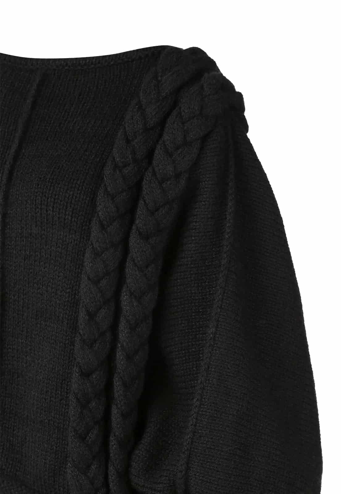 KNITTED SWEATER WITH LONG BRAIDS - miniatura 5