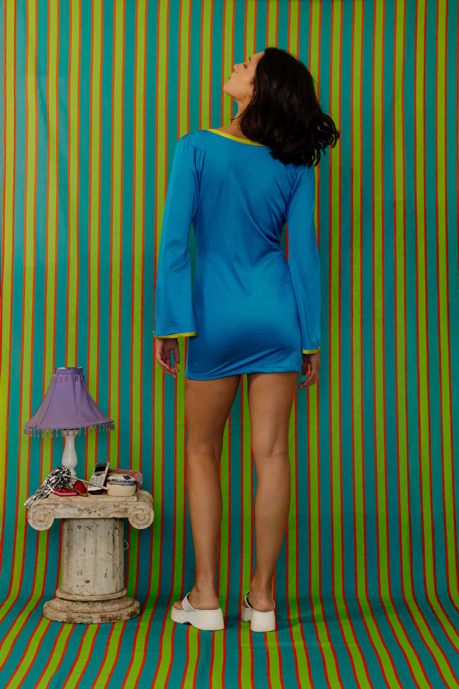 Lallywood Dress In Aqua - miniatura 9