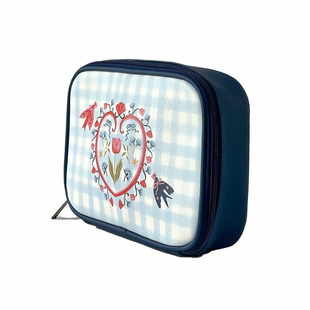 Cosmetiquera Para Mujer Estonia Estampada Y Azul Love Is In The Air - miniatura 3