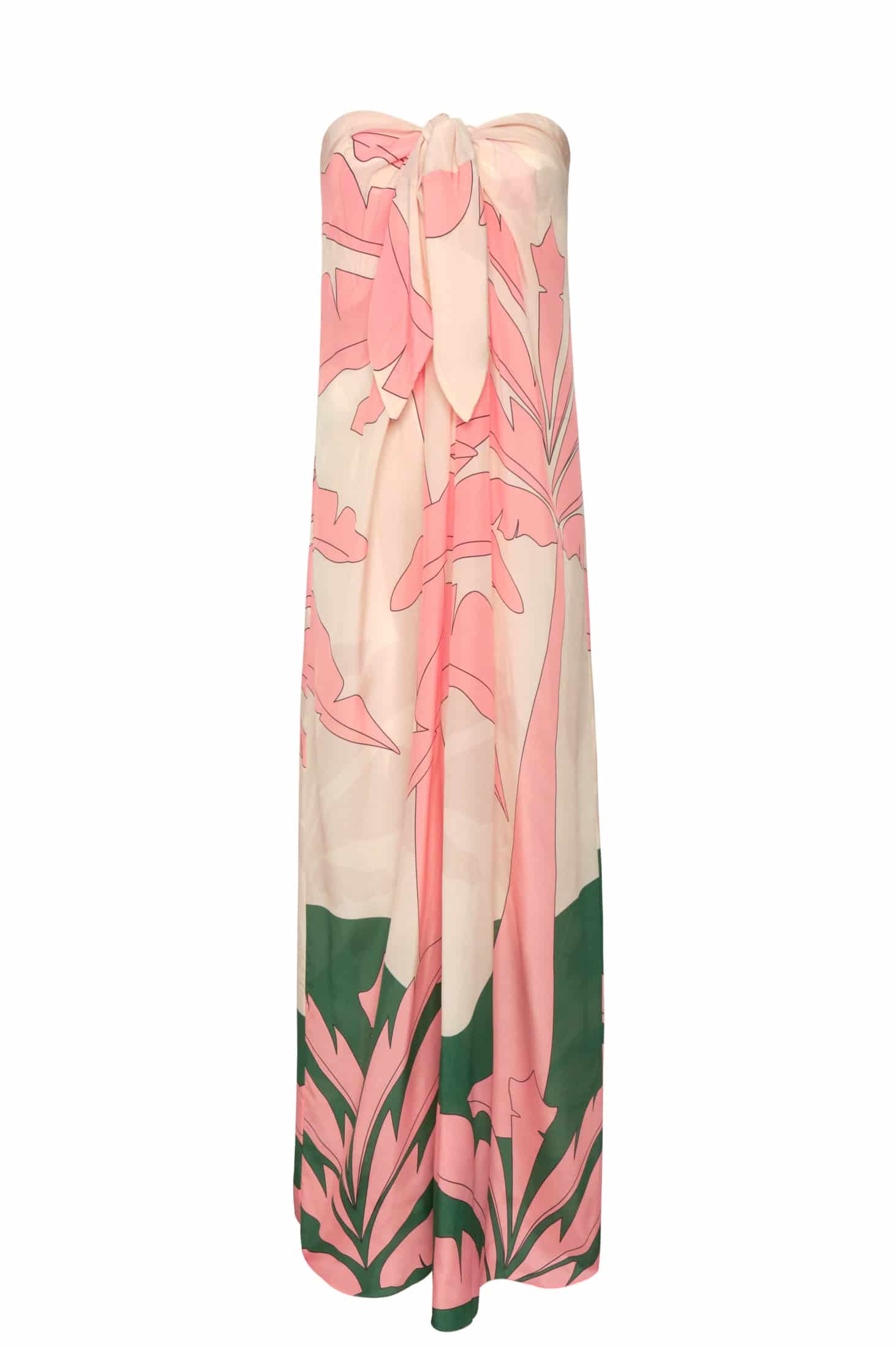 Cayetana Silk Crepe Maxi Dress / Peach Palms - miniatura 4