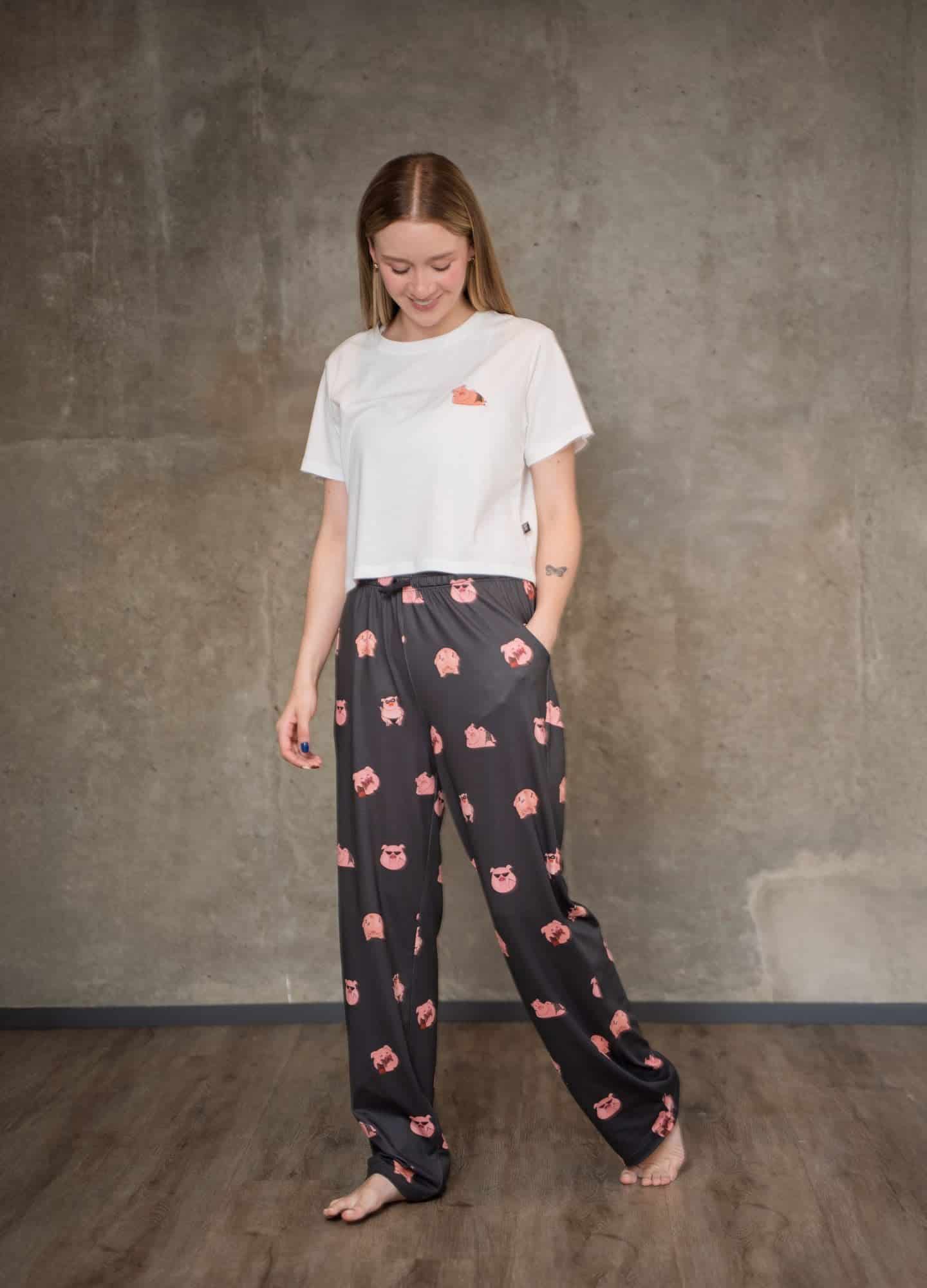 Conjunto Pantalón Cerditos - Negro - miniatura 2