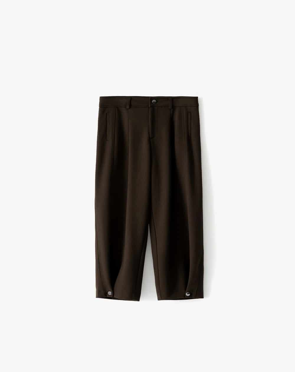 Pantalón loose tiro medio chocolate mujer - miniatura 1