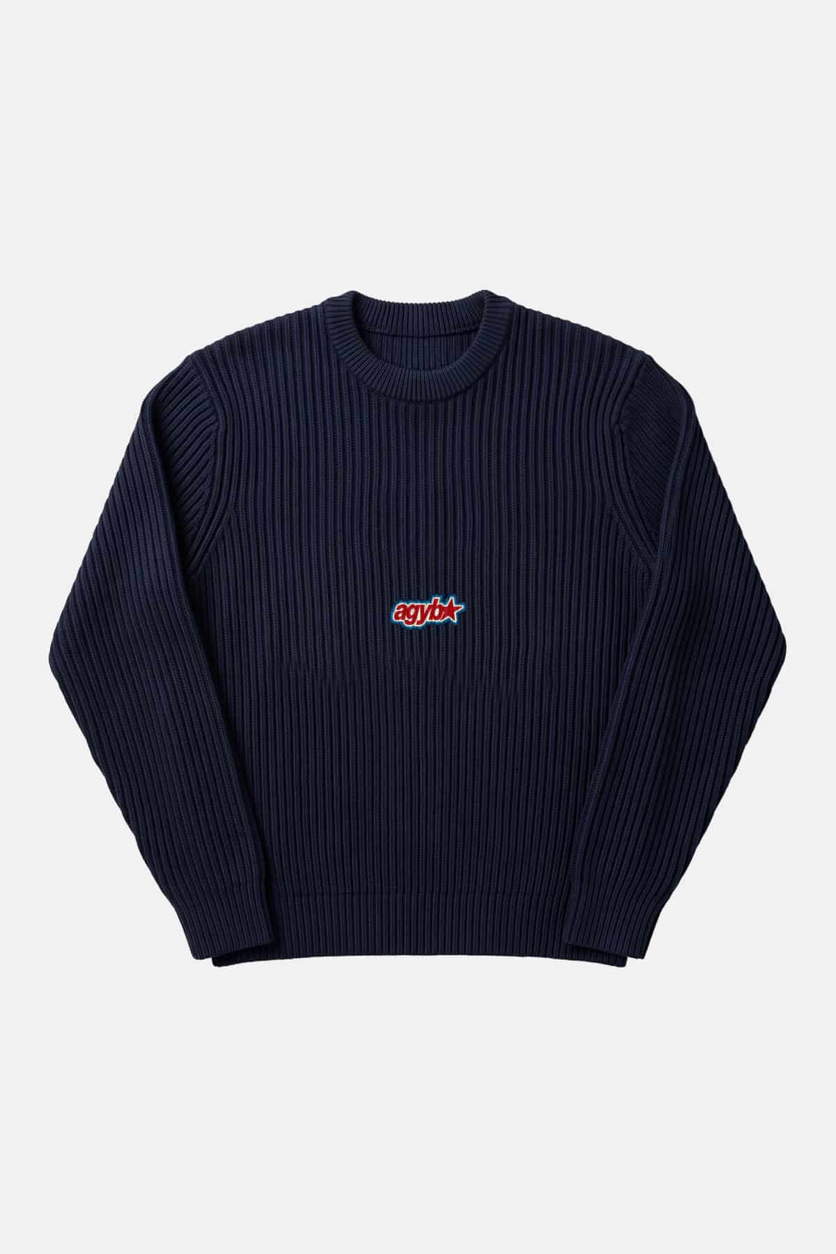 Starry Rib Sweater Navy - miniatura 1