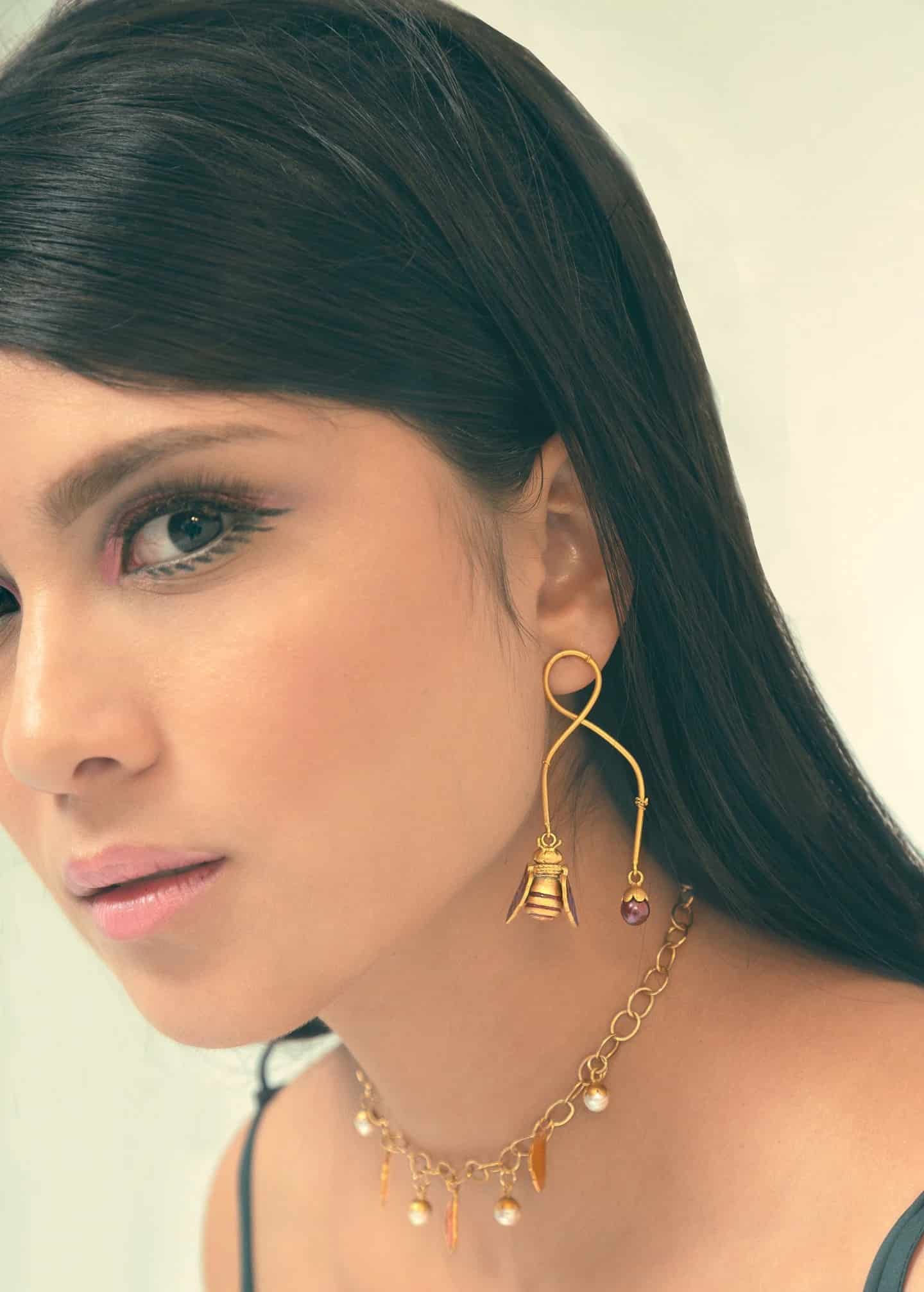 Aretes Bee Balance Midi Naranja - miniatura 3