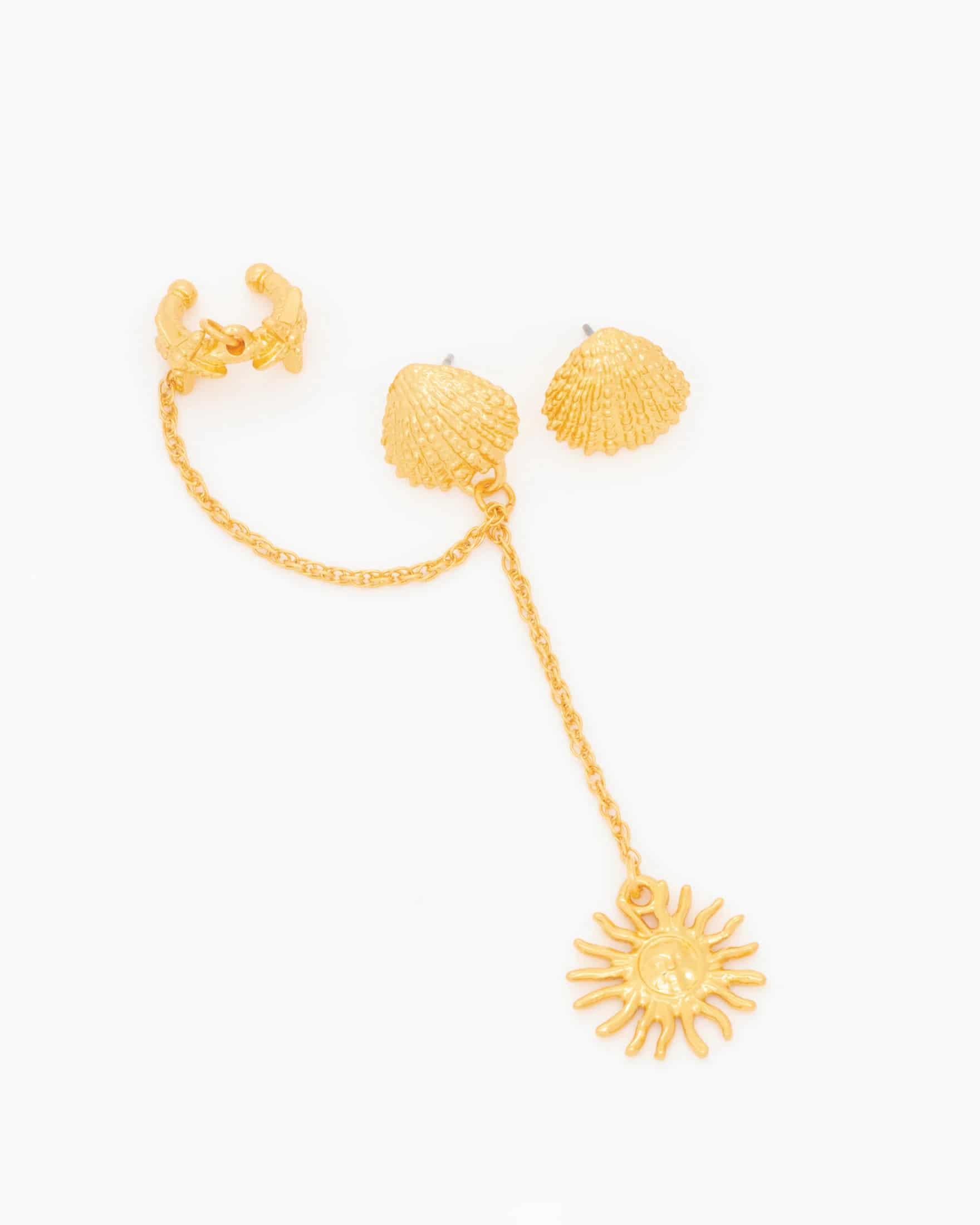 Aretes Solitario Concha - miniatura 2