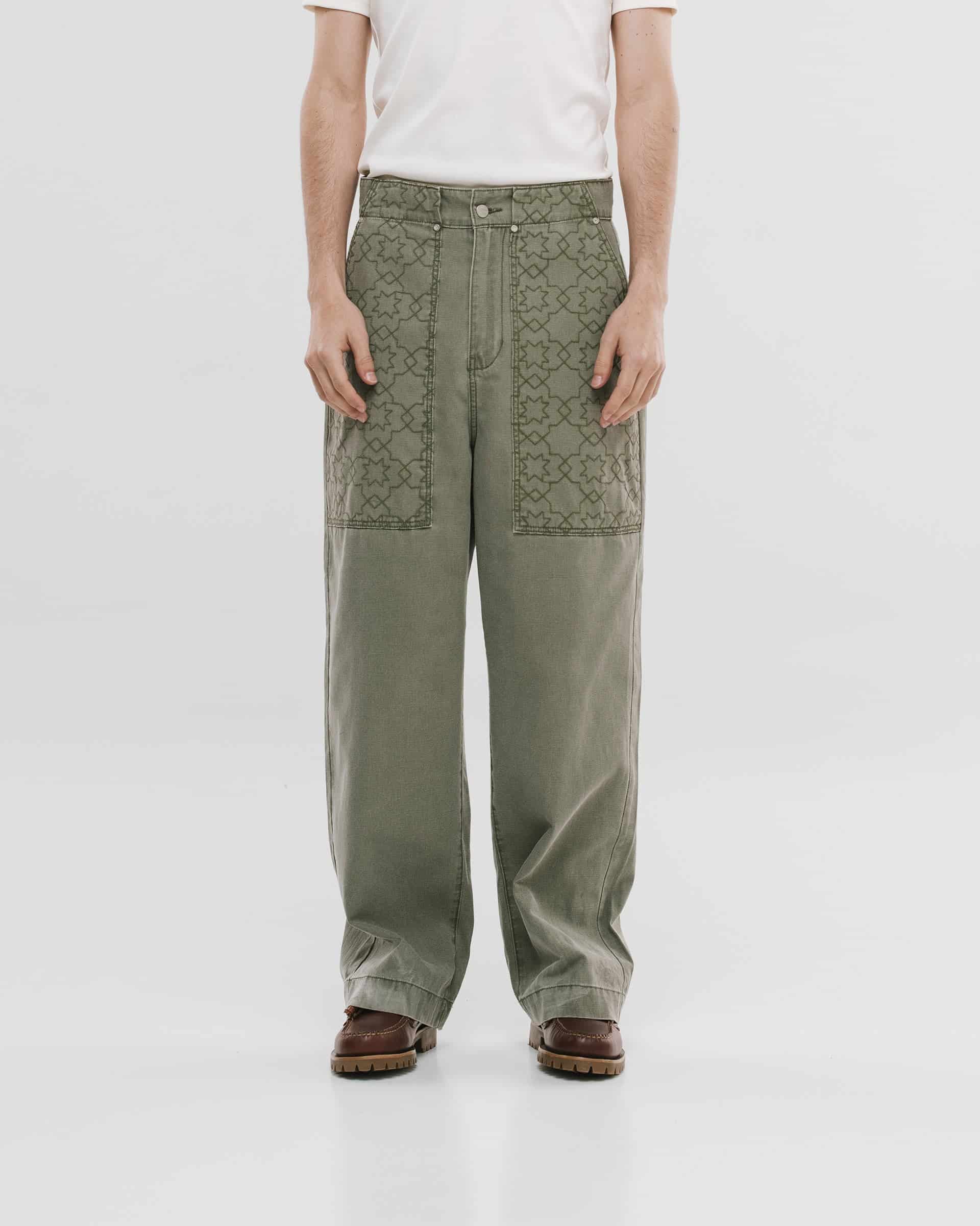 Wide Fit Chore Pants - Verde Oliva - miniatura 2
