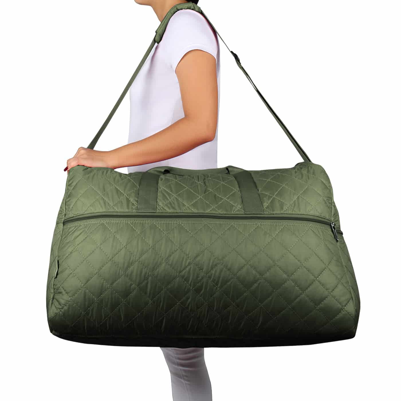 Maleta XL Plegable Puffer Verde Militar - miniatura 3