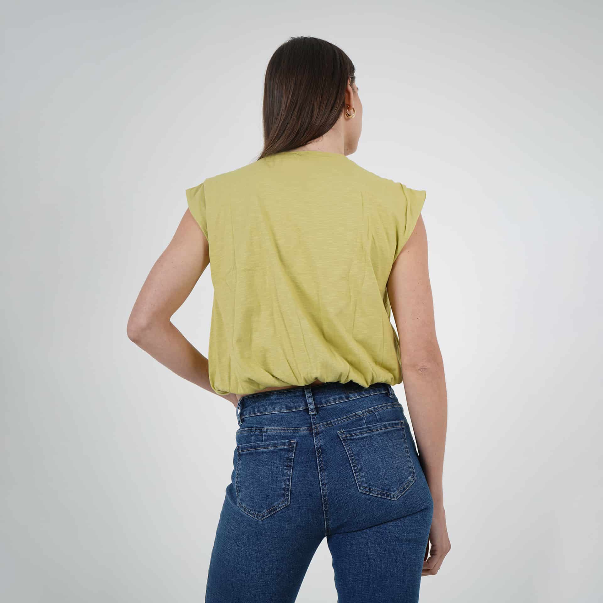 Camiseta crop top globo cuello redondo manga rodada - miniatura 8