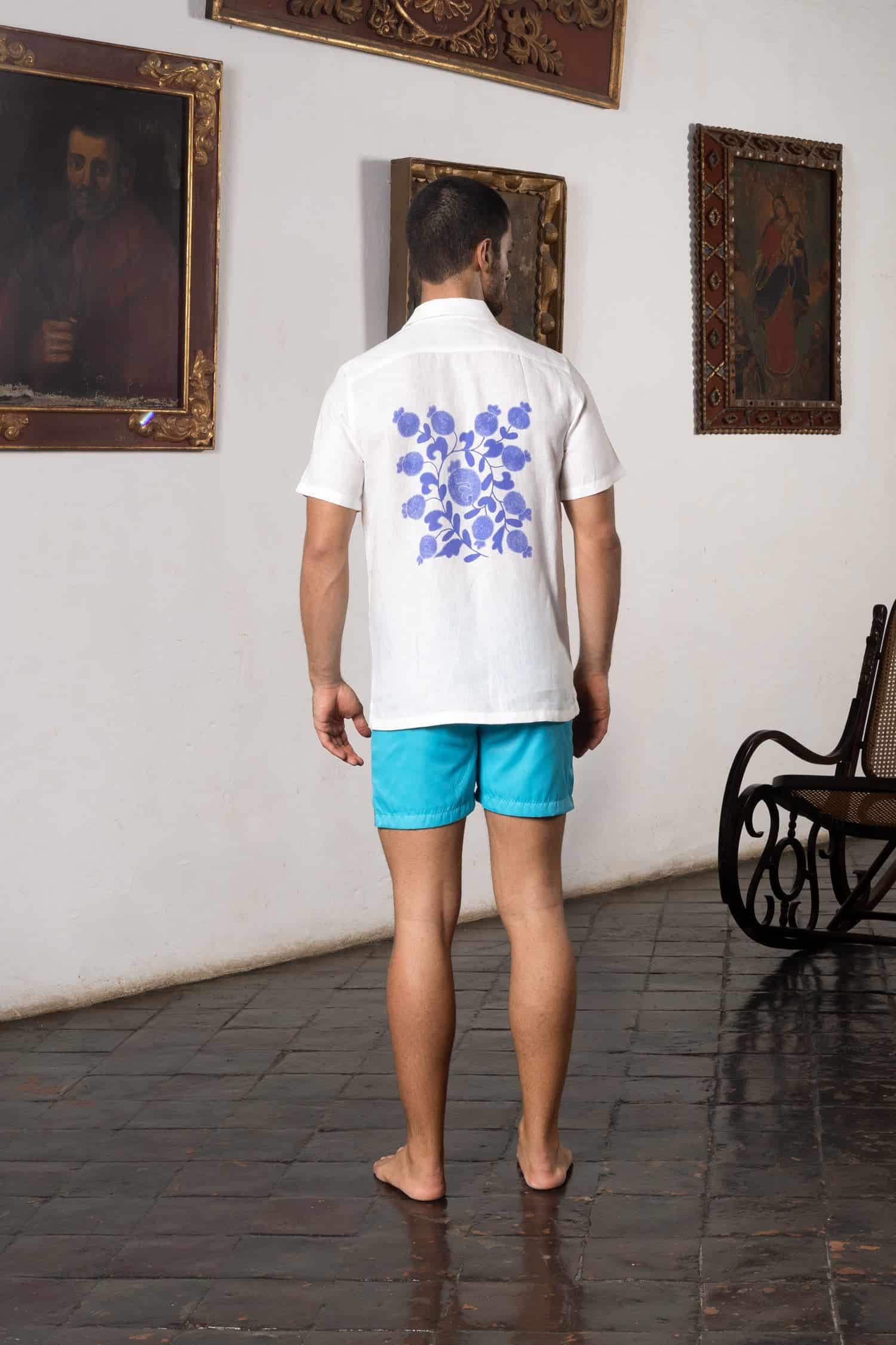 Men's linen shirt white kokan - miniatura 5