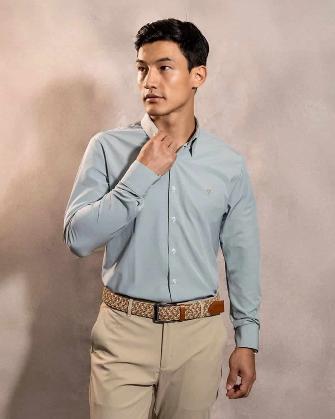 Camisa Performance Antiarrugas Verde Sage - miniatura 5