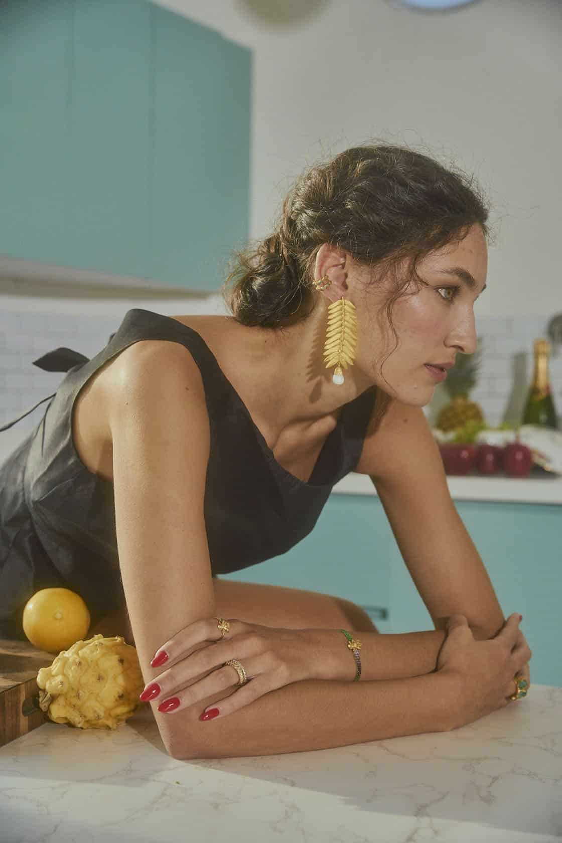ROMERON PINE AND PEARL EARRINGS - miniatura 2
