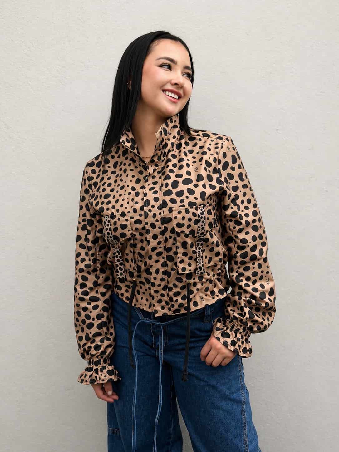 Chaqueta Corta Estampada Animal Print - miniatura 1