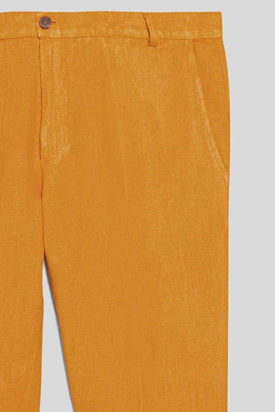 Men's linen pants mustard donato - miniatura 2
