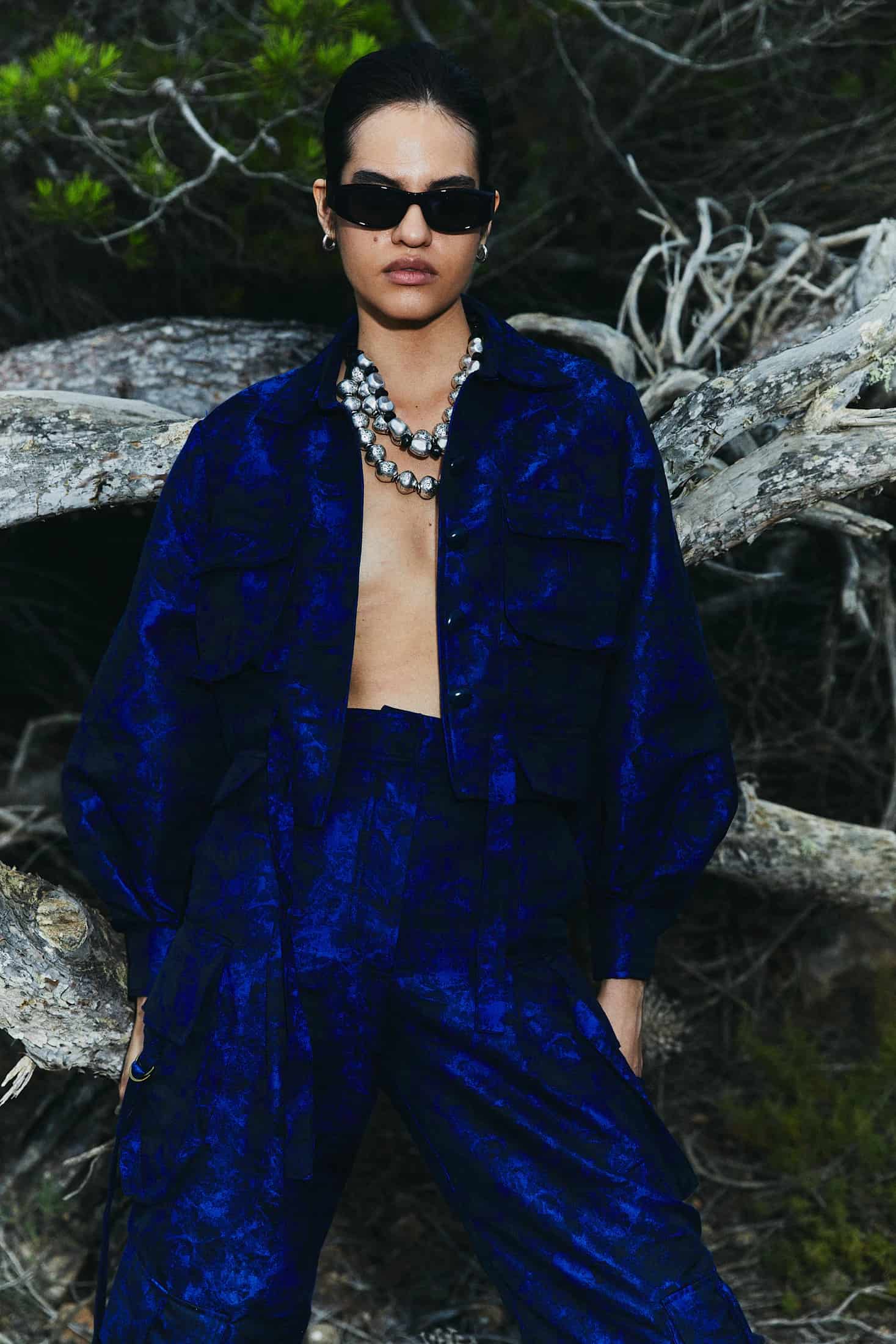 CHAQUETA SAHARIANA JACQUARD - miniatura 1