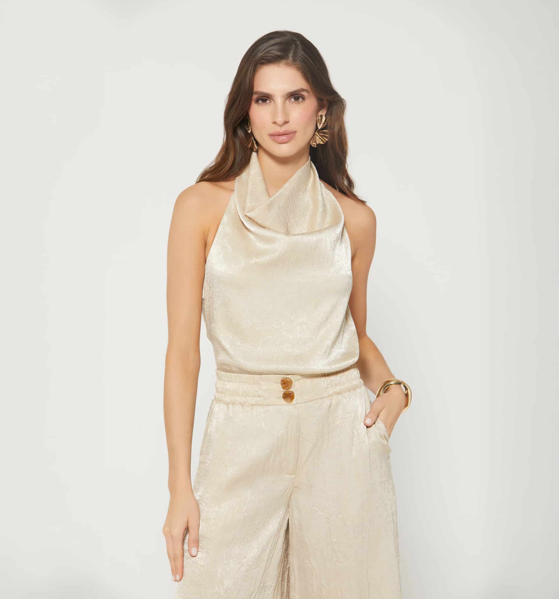 Blusa con escote pelicano - miniatura 1