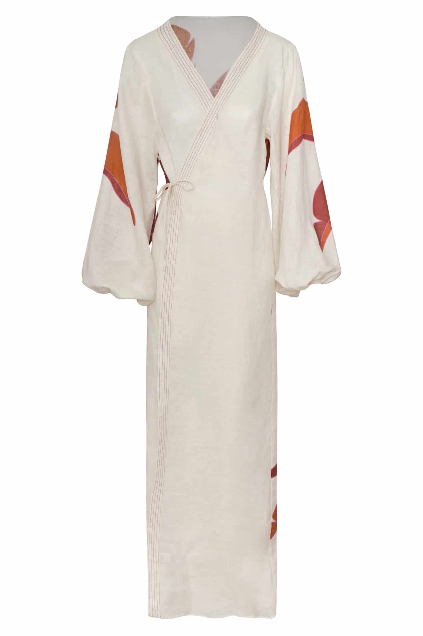 Hojarasca Linen Maxi Dress / Fuchsia Palm - miniatura 1