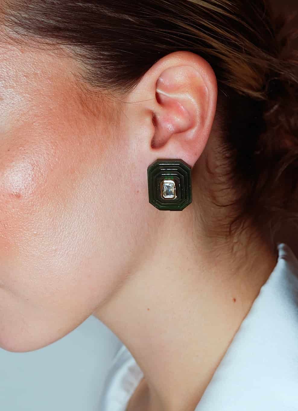 OTTAGONO S - GREEN EARRINGS - miniatura 2