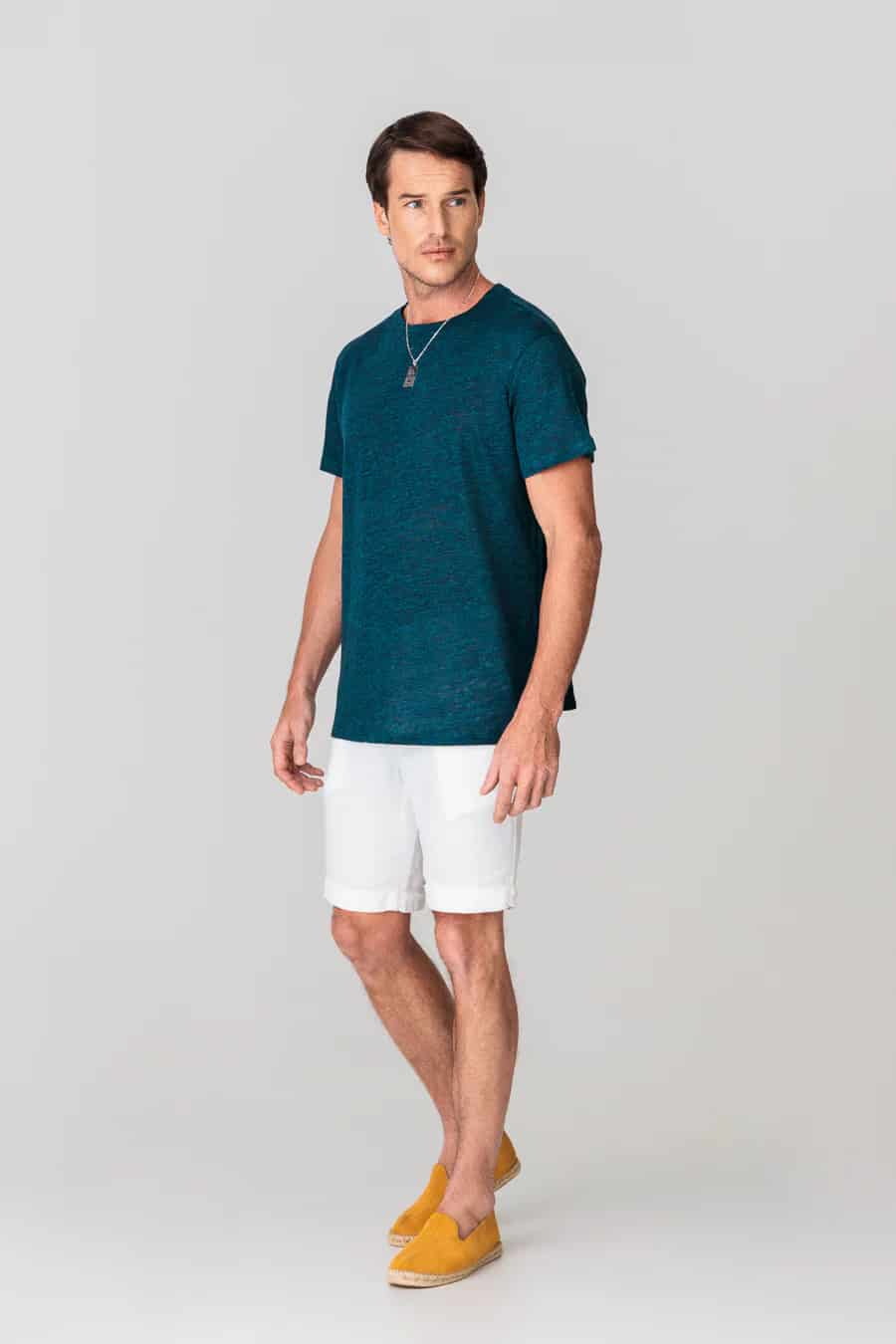 Men's linen bermuda white - miniatura 7