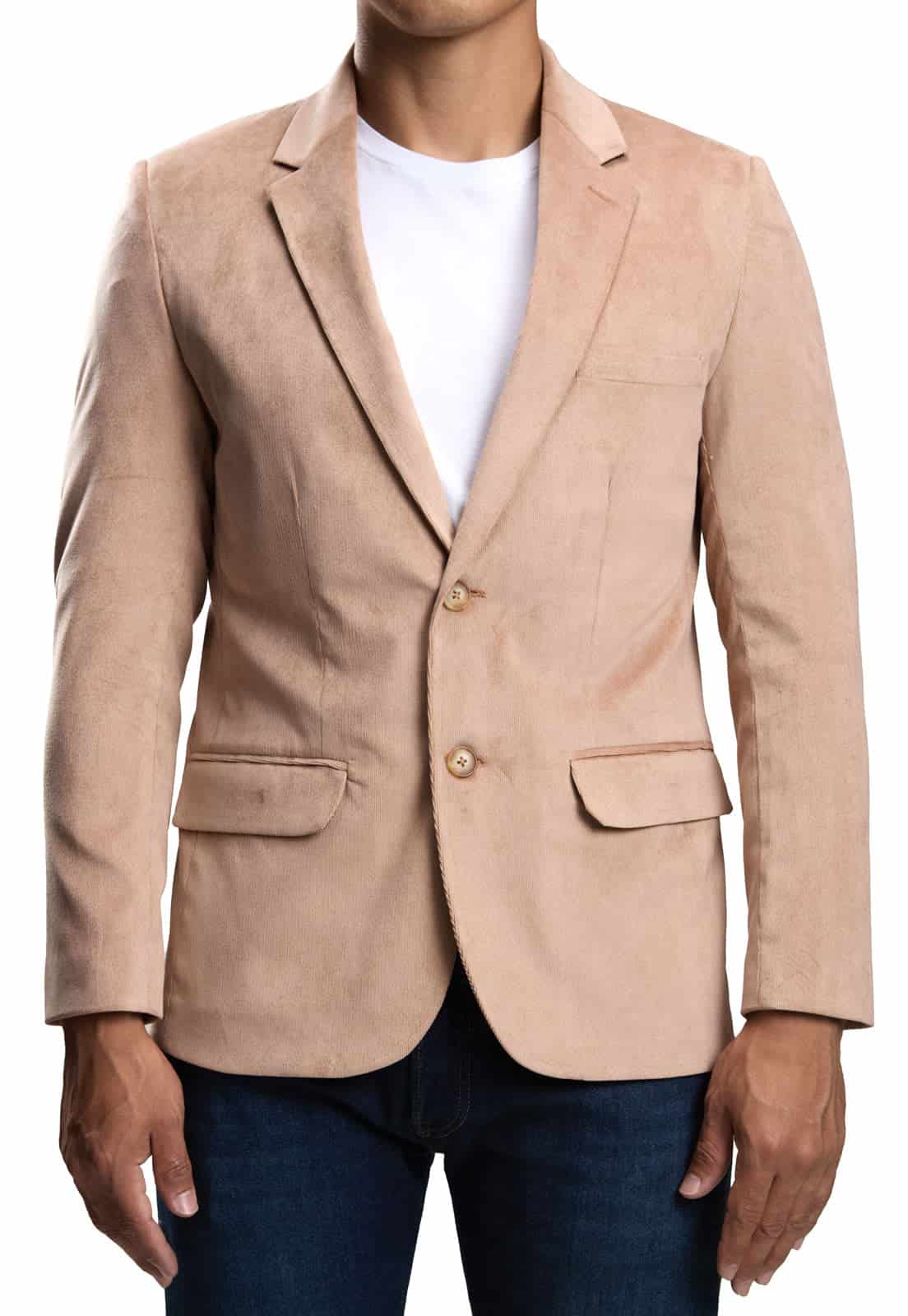 Blazer en pana beige - miniatura 3