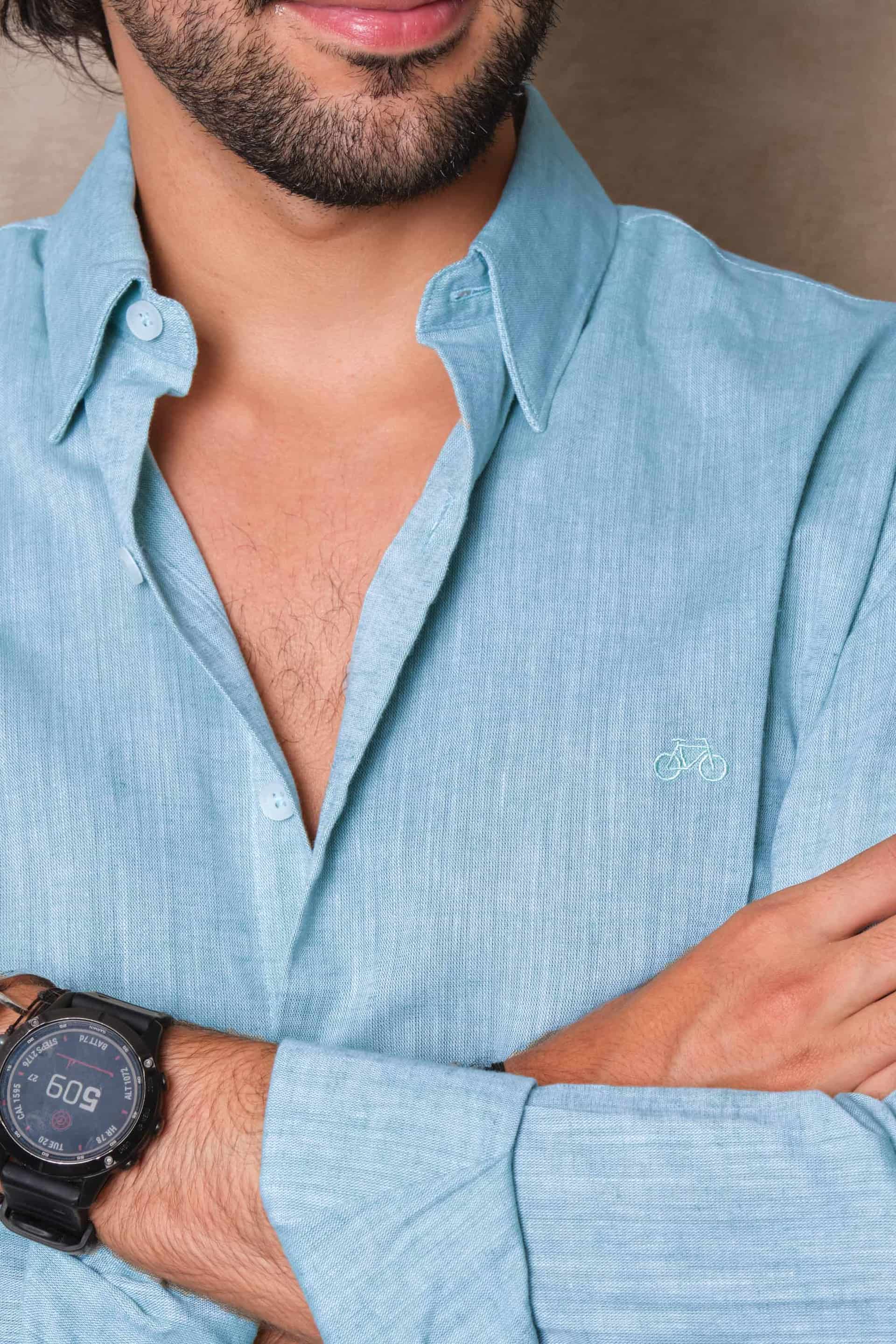 CAMISA LINO AQUA - miniatura 2