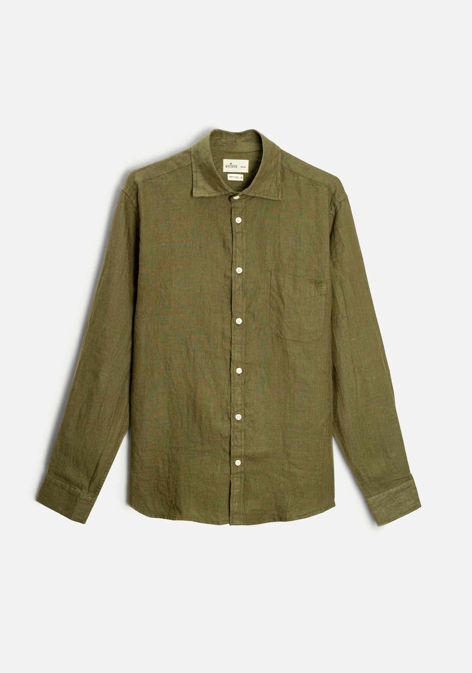 Camisa H CI Lino Verde Olive - miniatura 1