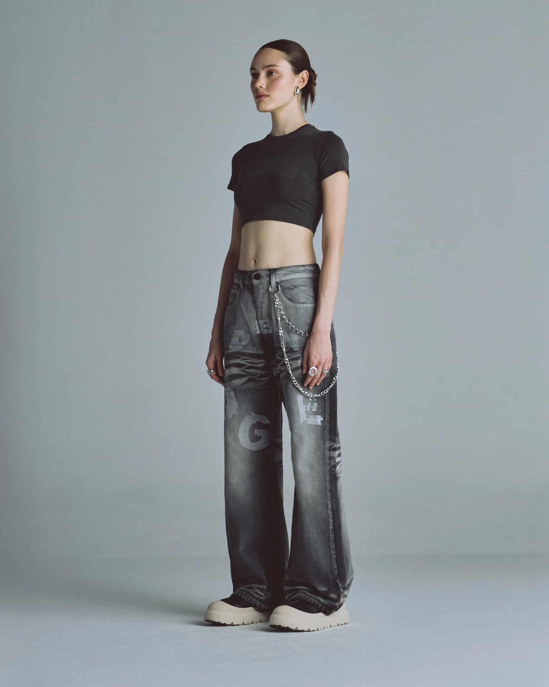 Echoes UNDRGLD Baby Tee Old Washed Gray - miniatura 5
